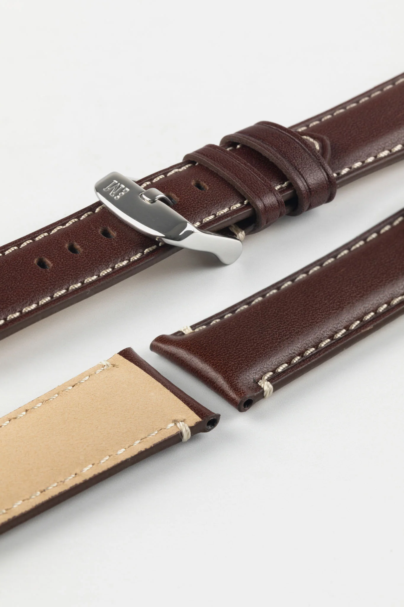 Morellato GIORGIONE Smooth Calfskin Leather Watch Strap in BROWN - Image 7