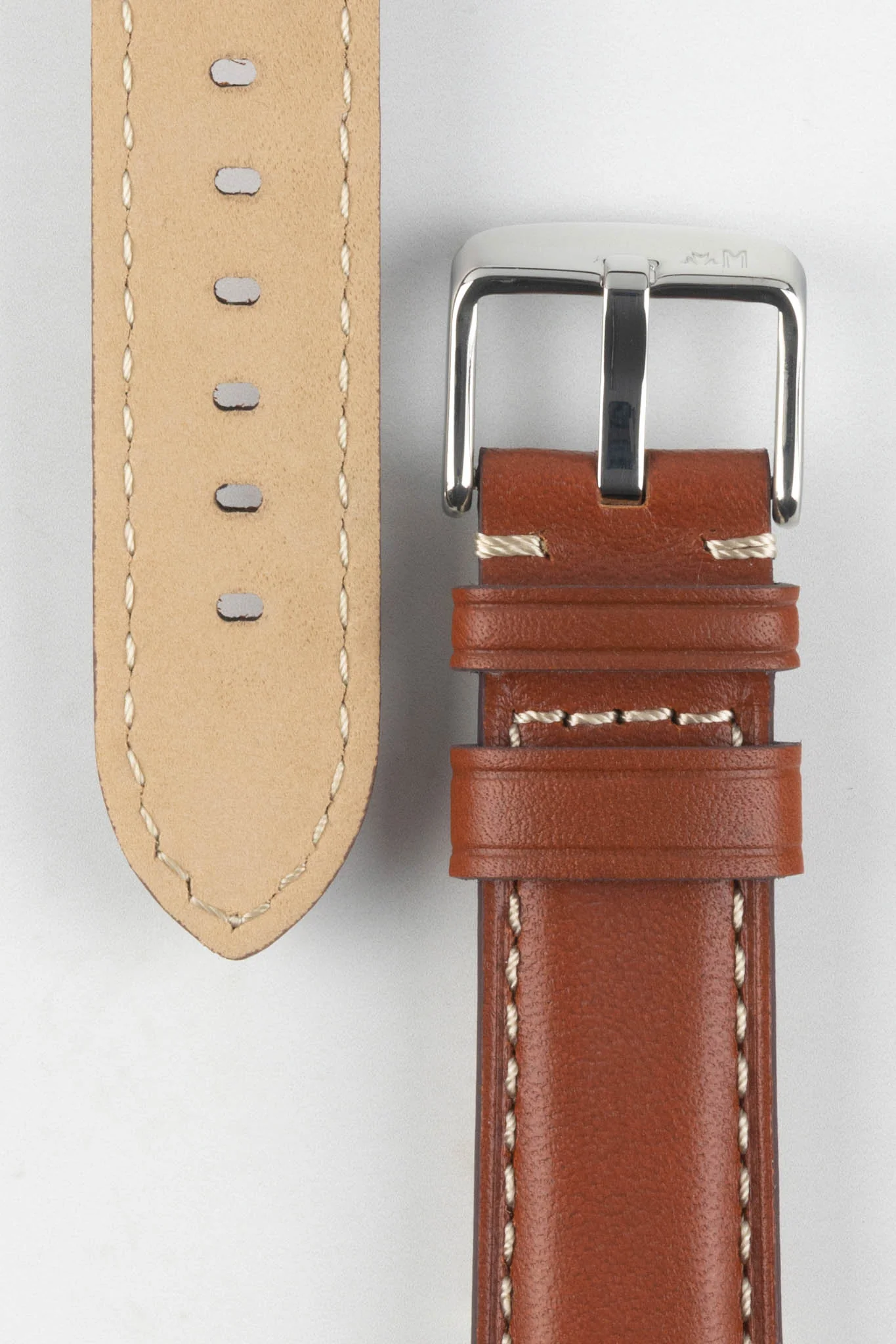 Morellato GIORGIONE Smooth Calfskin Leather Watch Strap in GOLD BROWN - Image 3