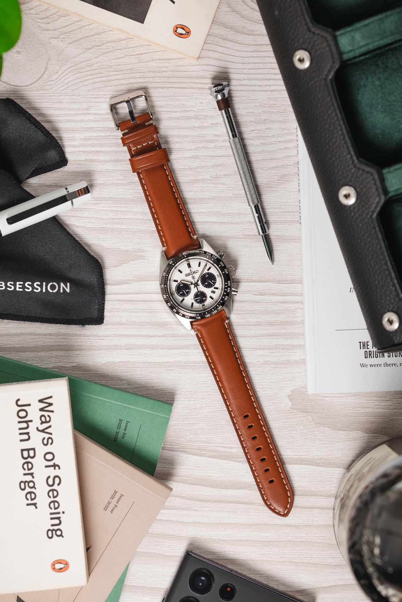 Morellato GIORGIONE Smooth Calfskin Leather Watch Strap in GOLD BROWN - Image 6