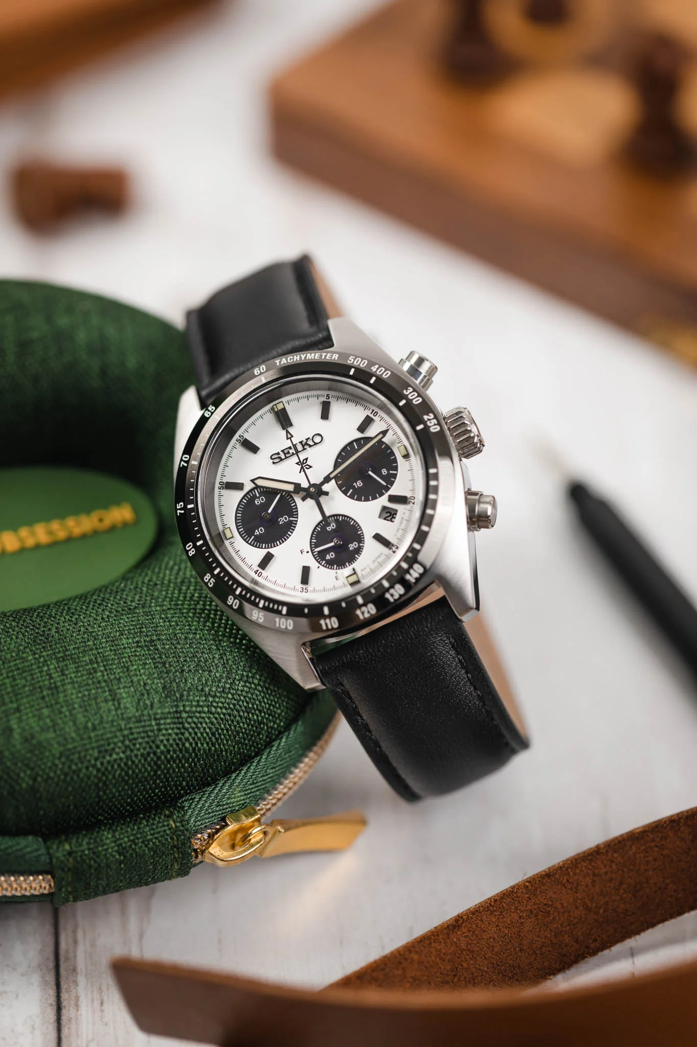 Morellato GRAFIC Calfskin Leather Performance Watch Strap in BLACK - Image 4