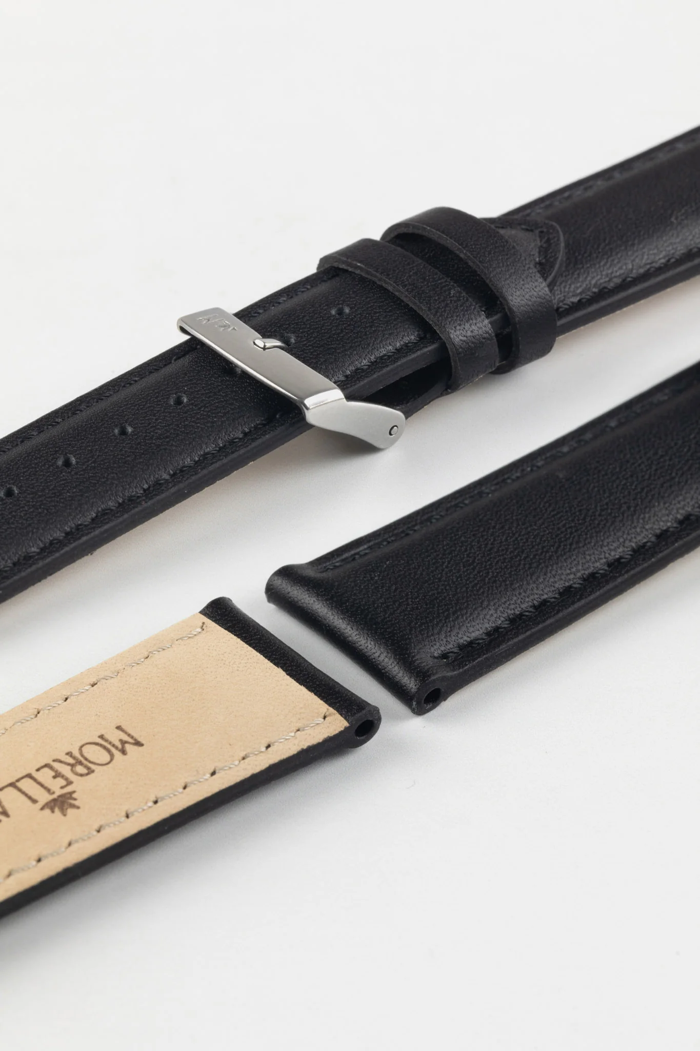 Morellato GRAFIC Calfskin Leather Performance Watch Strap in BLACK - Image 7