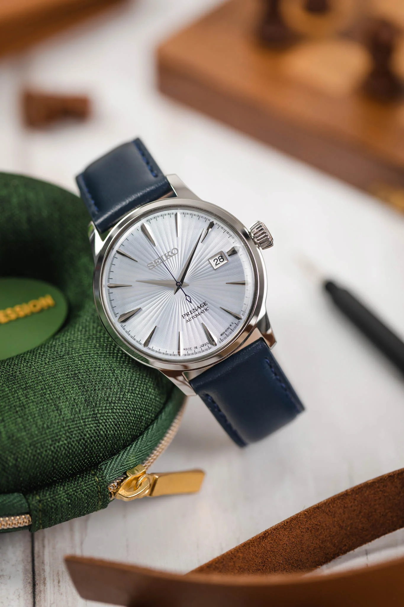 Morellato GRAFIC Calfskin Leather Performance Watch Strap in BLUE - Image 4