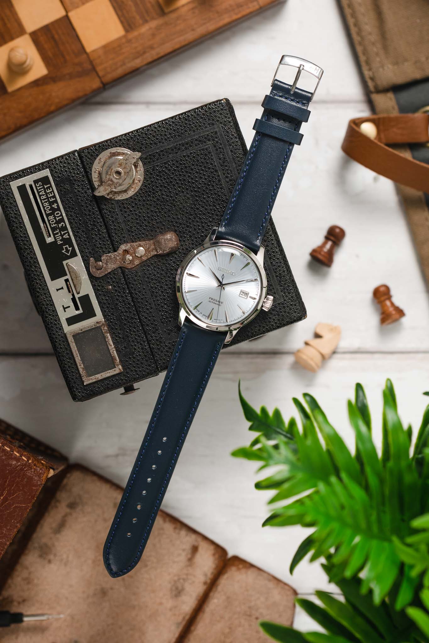 Morellato GRAFIC Calfskin Leather Performance Watch Strap in BLUE - Image 6
