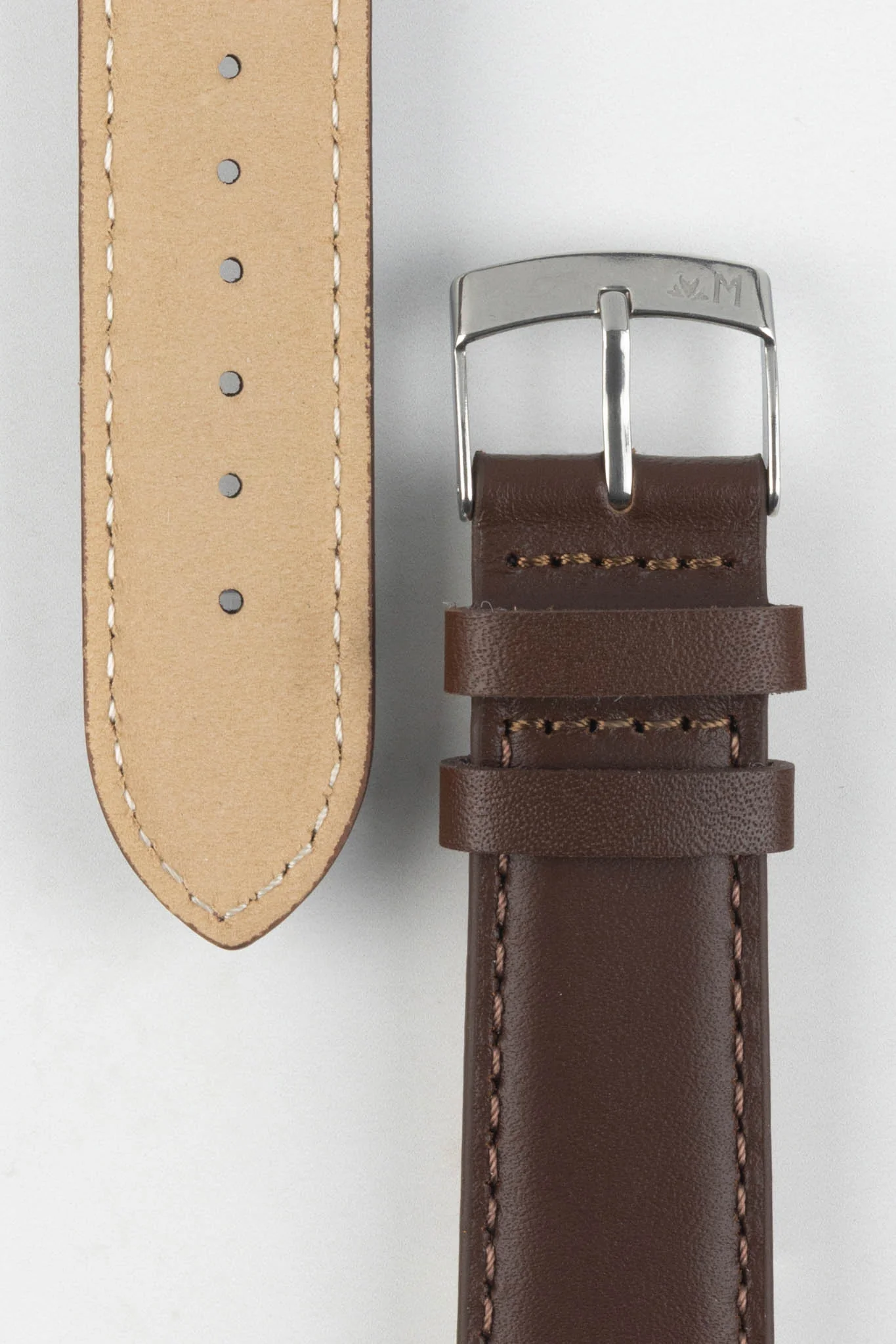 Morellato GRAFIC Calfskin Leather Performance Watch Strap in BROWN - Image 3