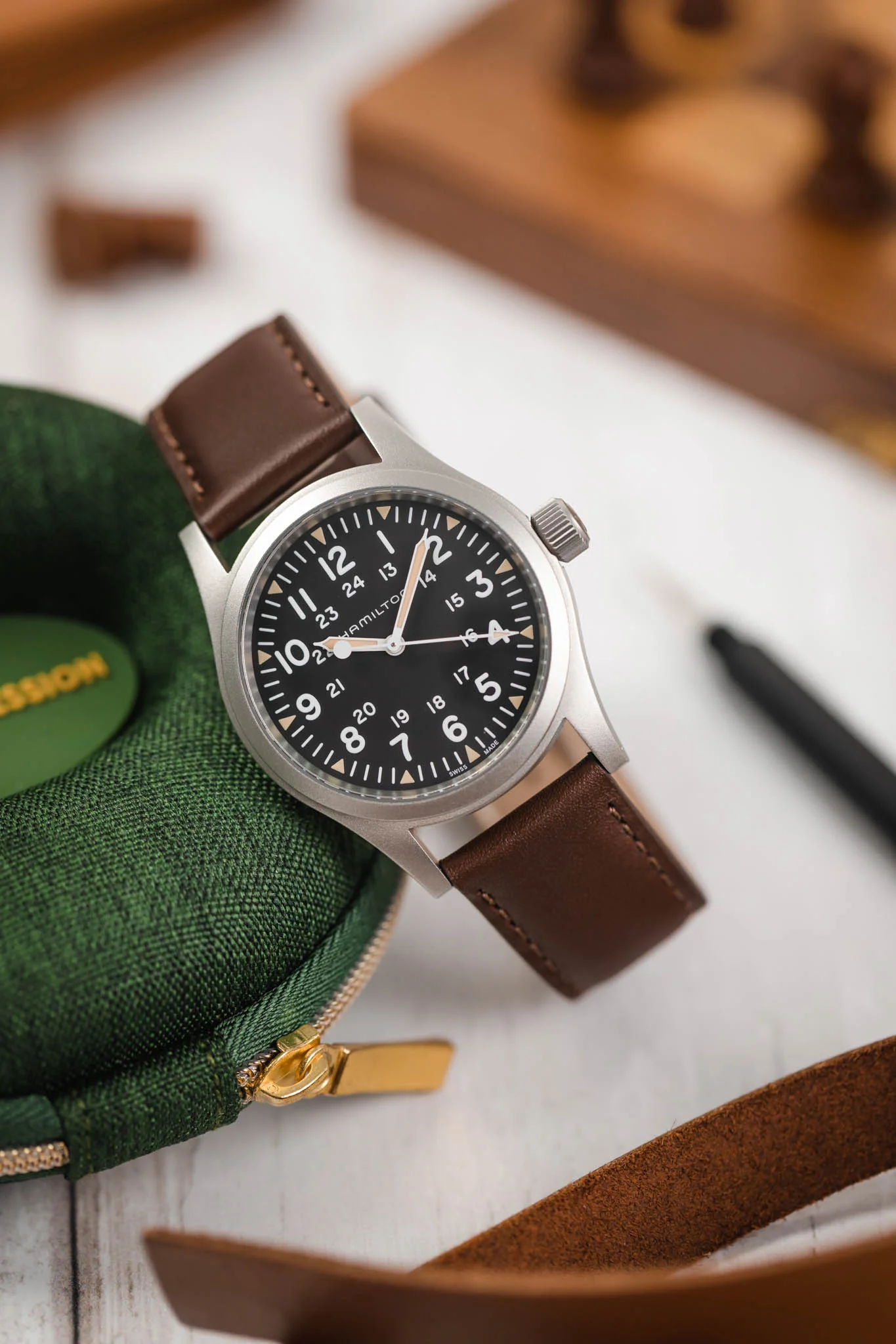 Morellato GRAFIC Calfskin Leather Performance Watch Strap in BROWN - Image 4