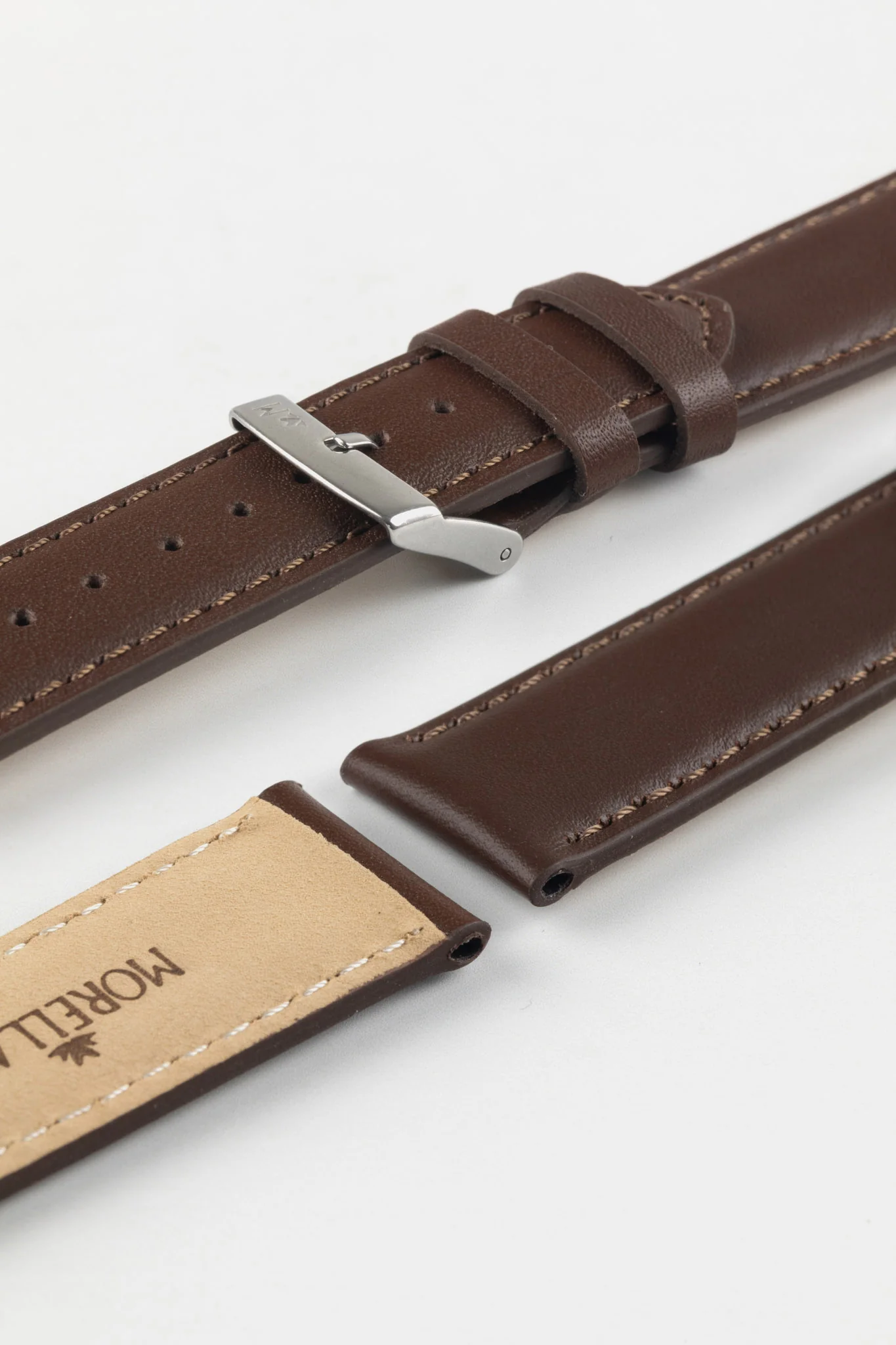 Morellato GRAFIC Calfskin Leather Performance Watch Strap in BROWN - Image 7