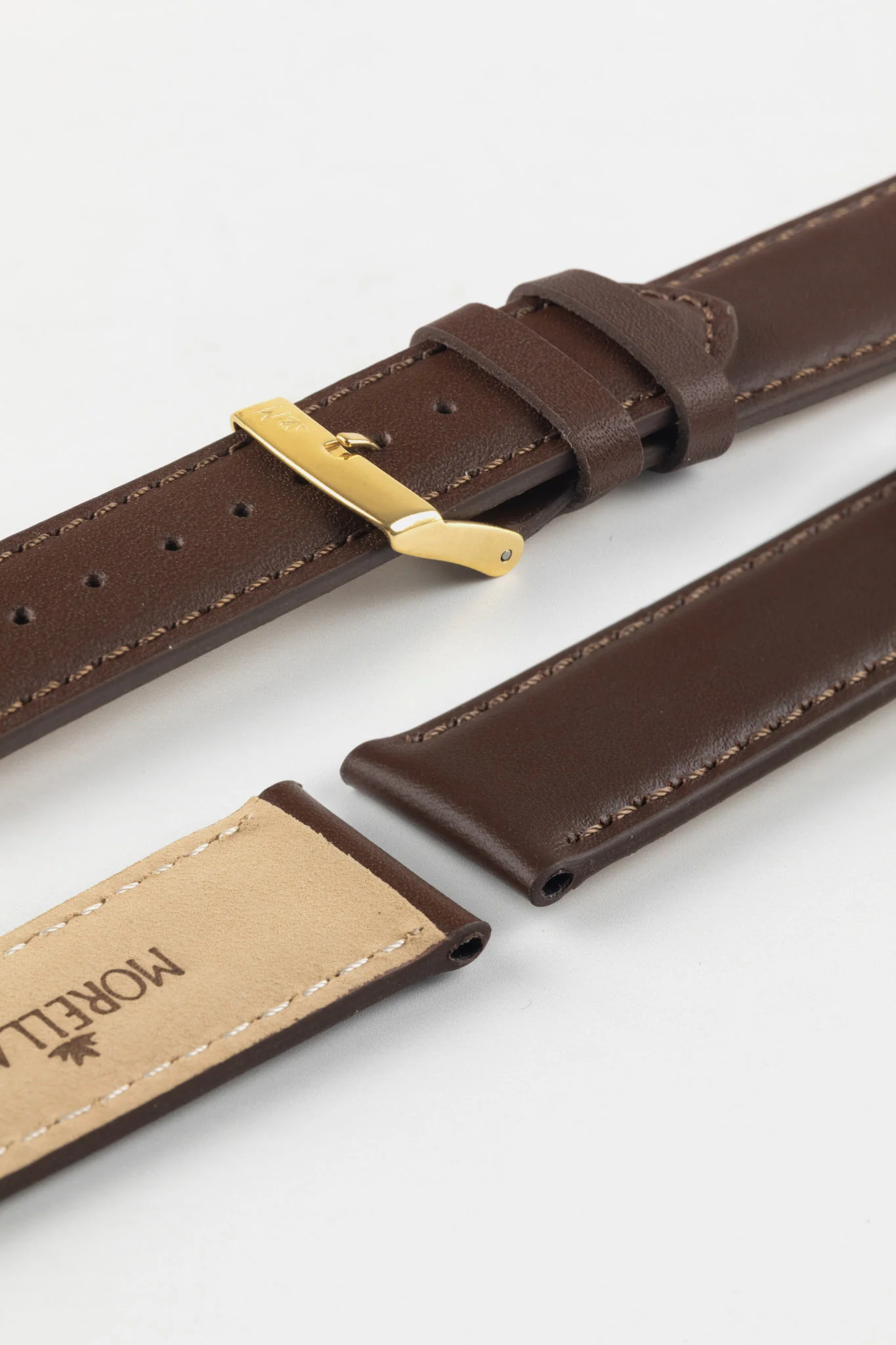 Morellato GRAFIC Calfskin Leather Performance Watch Strap in BROWN - Image 8