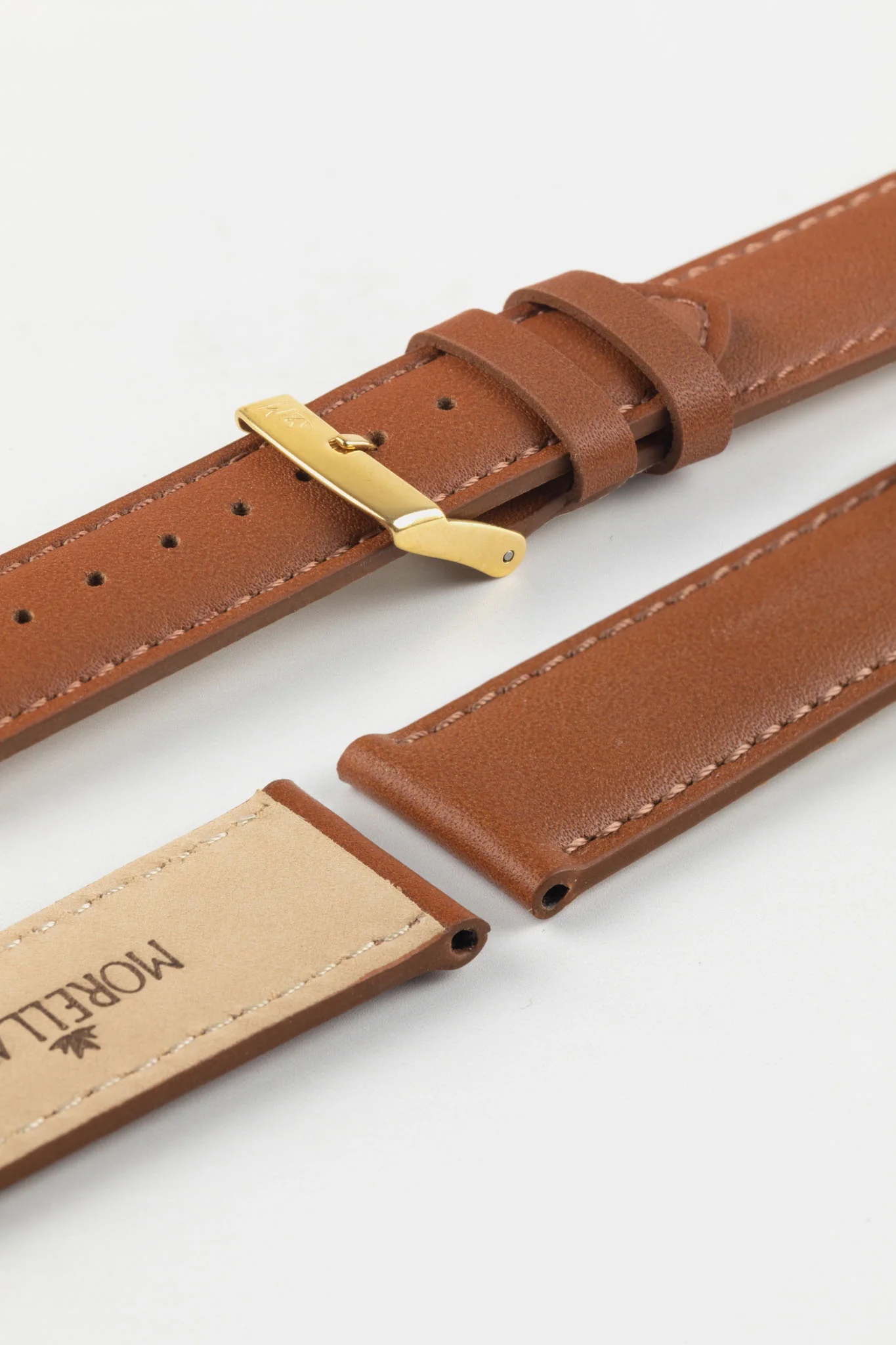 Morellato GRAFIC Calfskin Leather Performance Watch Strap in GOLD BROWN - Image 8