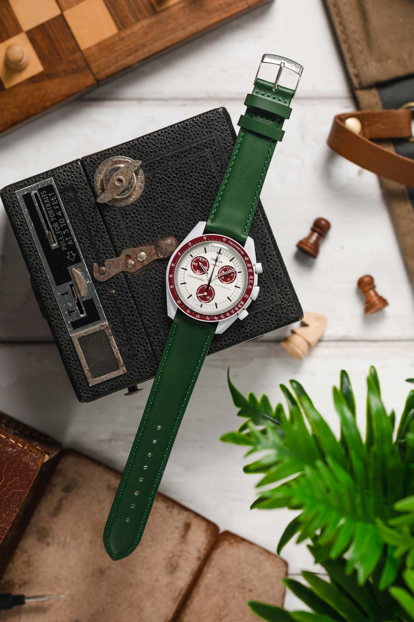 Morellato GRAFIC Calfskin Leather Performance Watch Strap in GREEN - Image 6