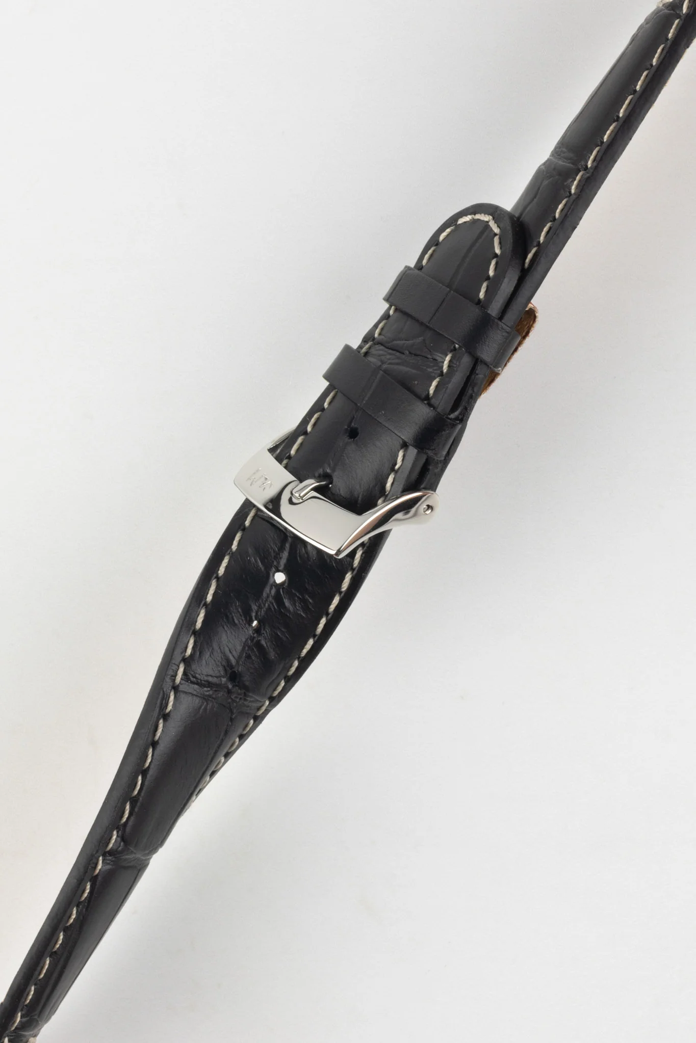 Morellato GUTTUSO Alligator-Embossed Leather Watch Strap in BLACK - Image 5