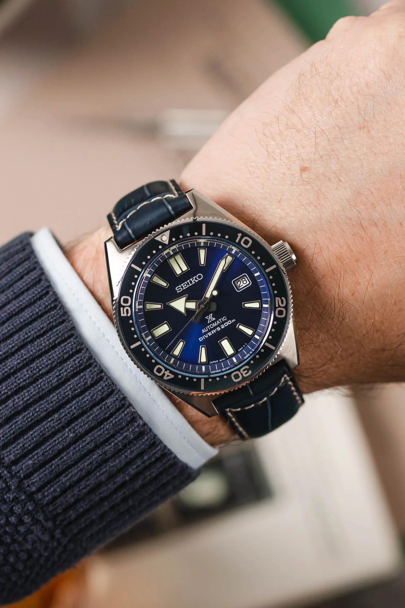 Morellato GUTTUSO Alligator-Embossed Leather Watch Strap in BLUE - Image 2