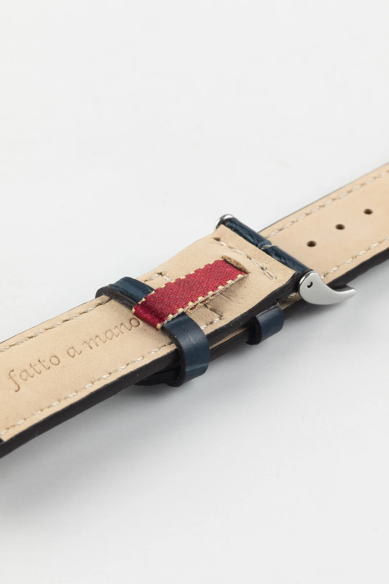 Morellato GUTTUSO Alligator-Embossed Leather Watch Strap in BLUE - Image 7