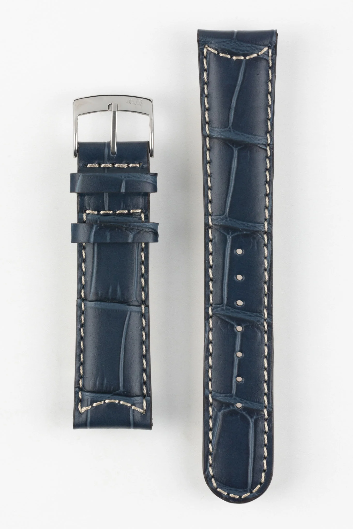 Morellato GUTTUSO Alligator-Embossed Leather Watch Strap in BLUE - Image 9