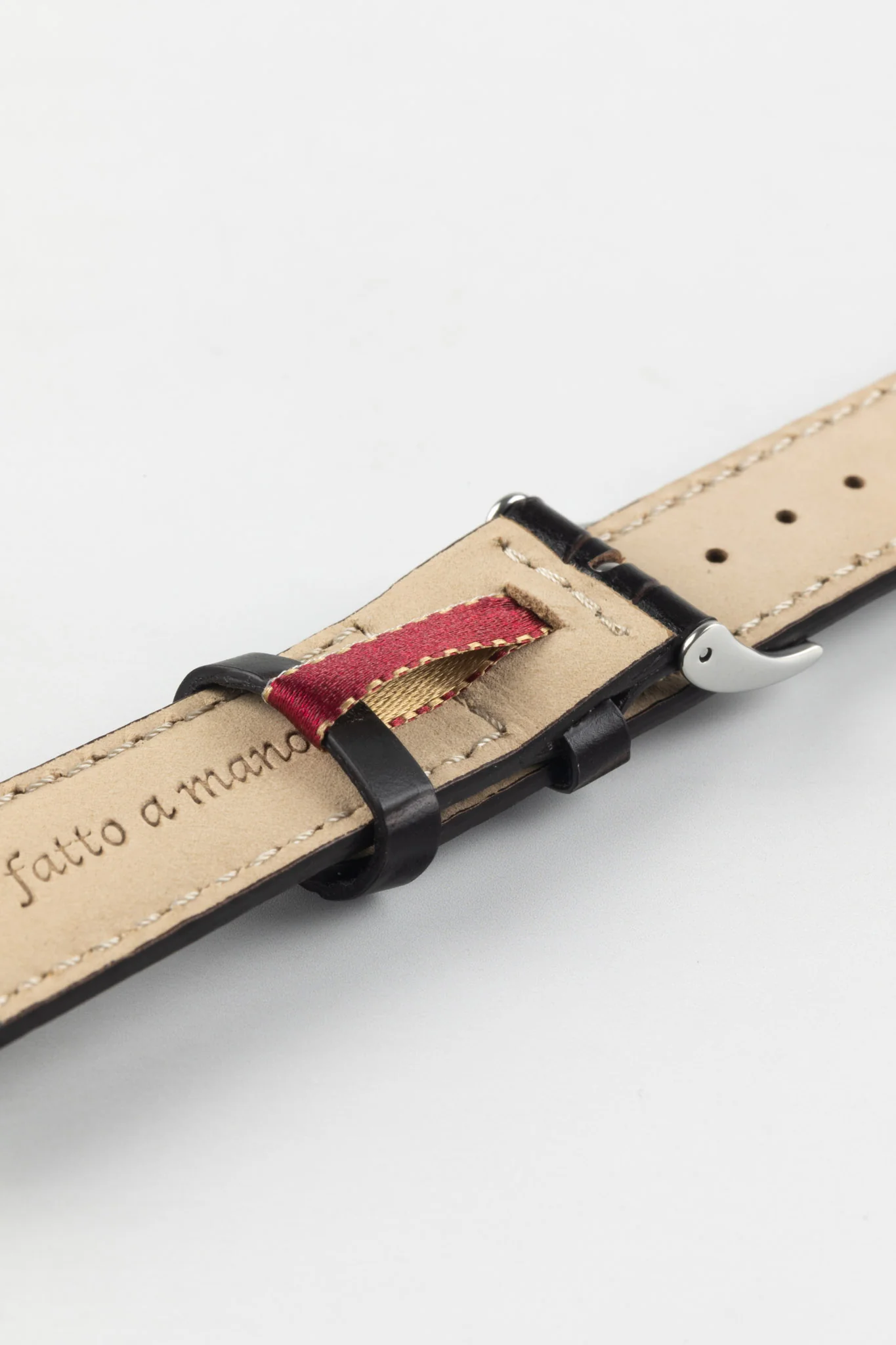 Morellato GUTTUSO Alligator-Embossed Leather Watch Strap in BROWN - Image 7