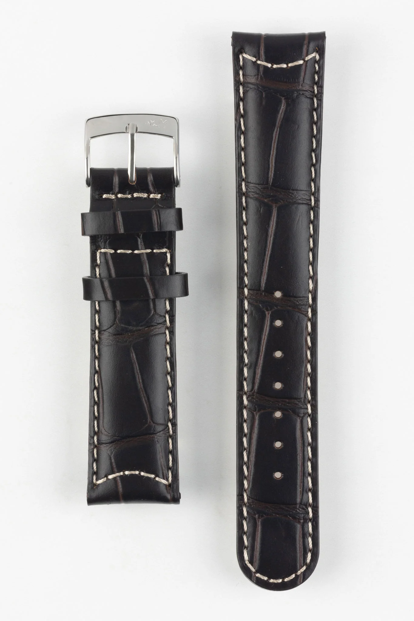 Morellato GUTTUSO Alligator-Embossed Leather Watch Strap in BROWN - Image 9