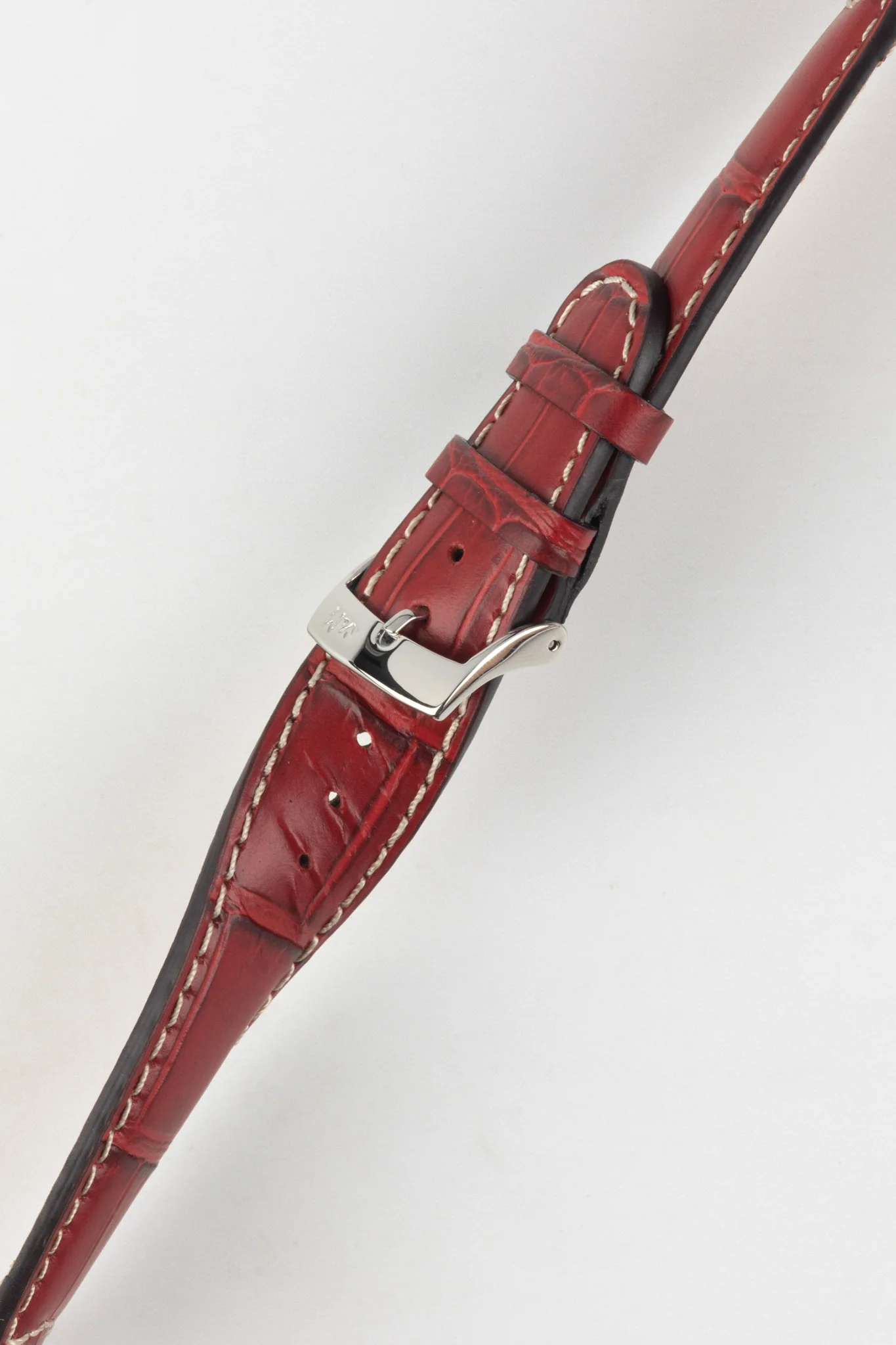 Morellato GUTTUSO Alligator-Embossed Leather Watch Strap in BURGUNDY - Image 5