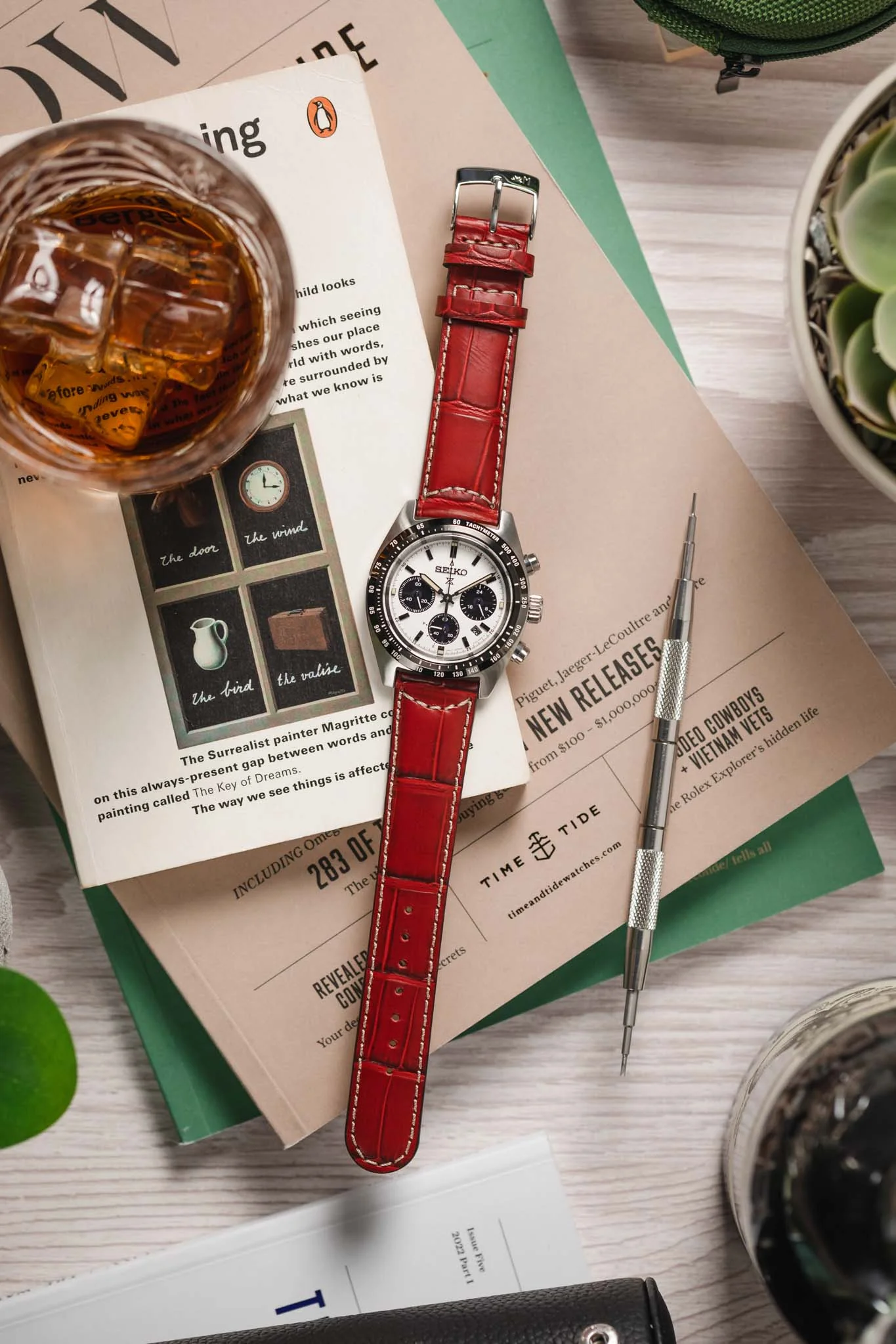 Morellato GUTTUSO Alligator-Embossed Leather Watch Strap in BURGUNDY - Image 6