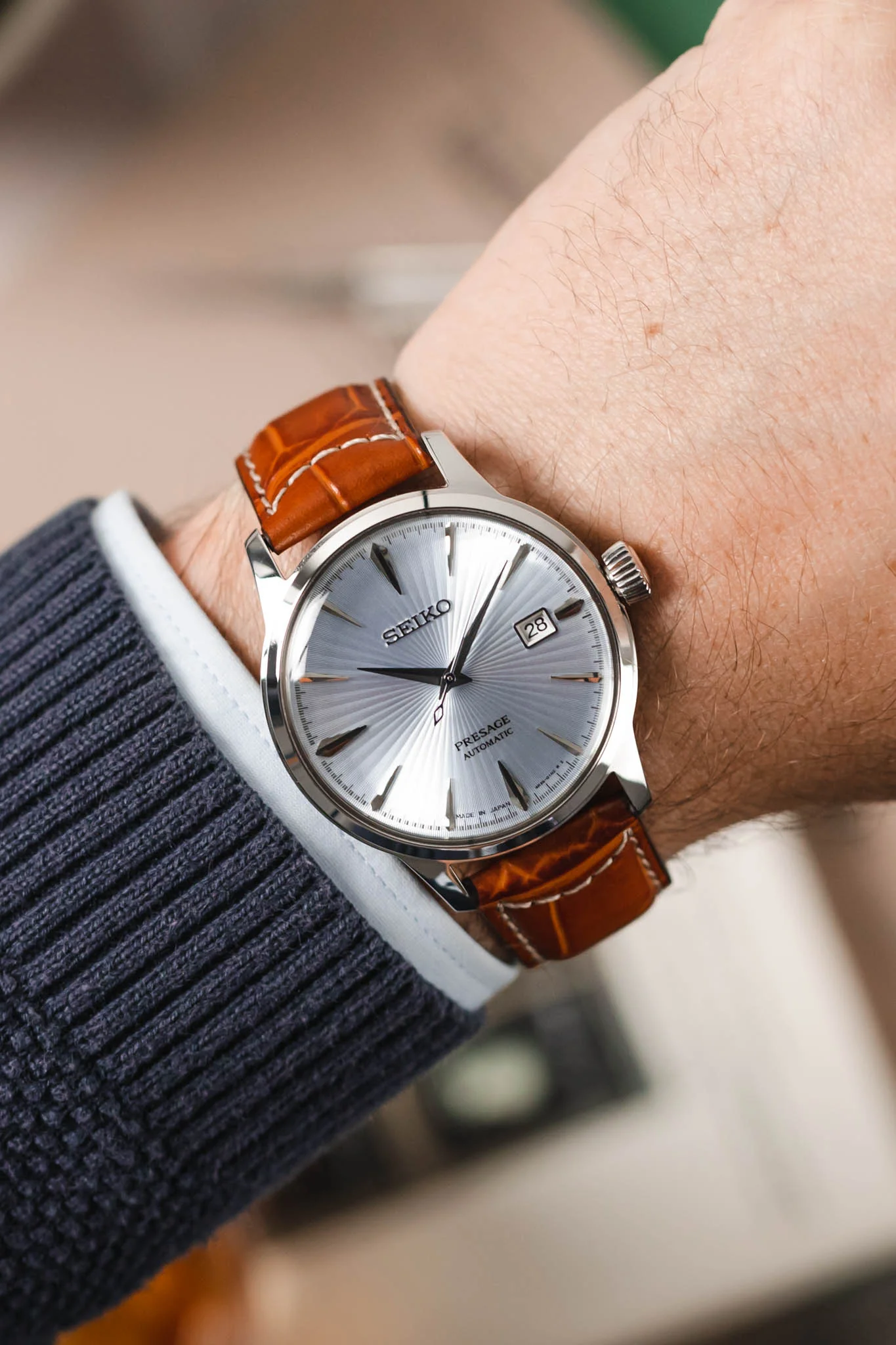 Morellato GUTTUSO Alligator-Embossed Leather Watch Strap in GOLD BROWN - Image 2
