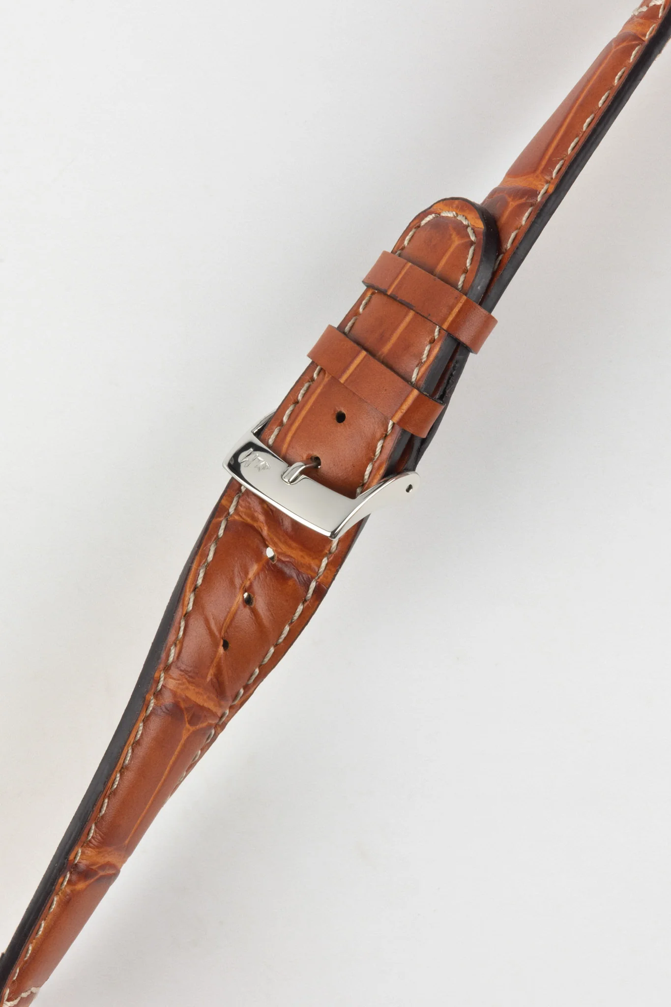 Morellato GUTTUSO Alligator-Embossed Leather Watch Strap in GOLD BROWN - Image 5