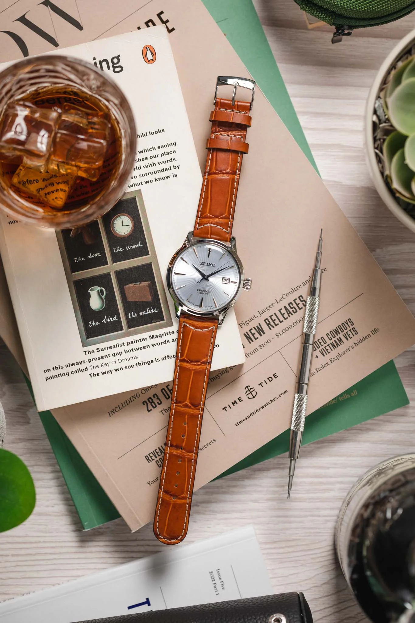 Morellato GUTTUSO Alligator-Embossed Leather Watch Strap in GOLD BROWN - Image 6