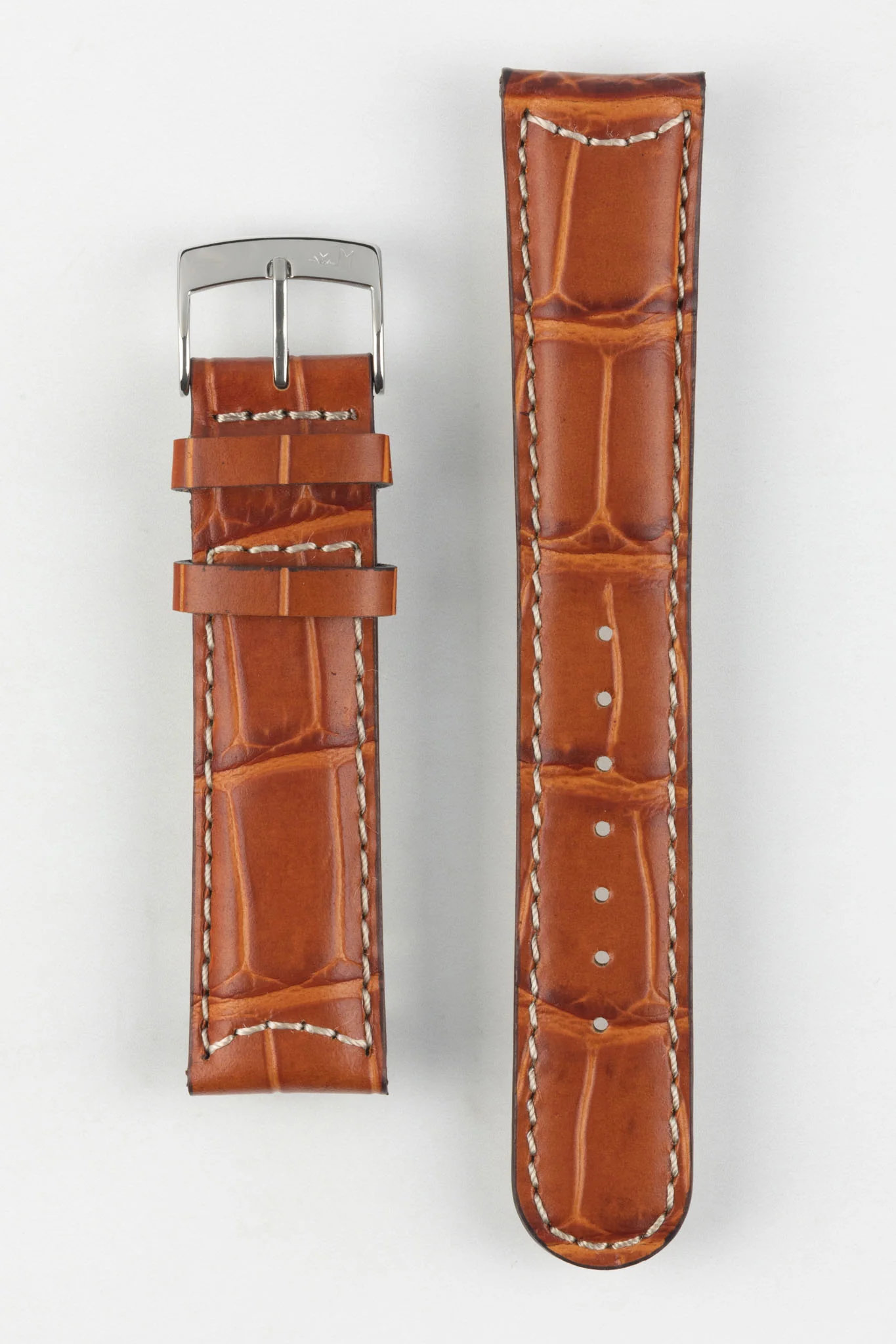 Morellato GUTTUSO Alligator-Embossed Leather Watch Strap in GOLD BROWN - Image 9