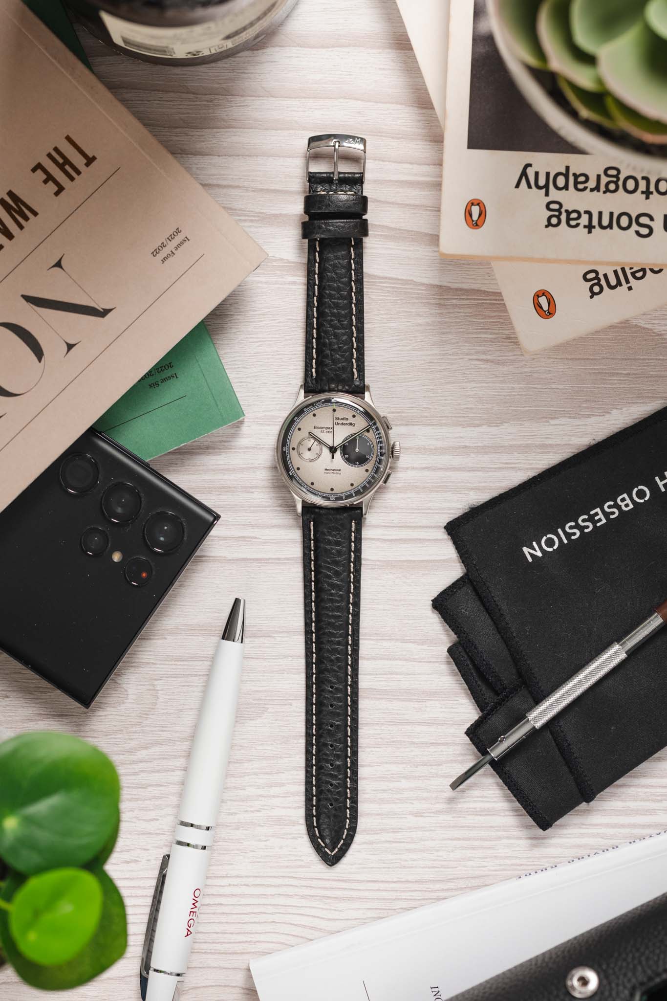 Morellato KUGA Padded Calfskin Leather Watch Strap in BLACK - Image 6