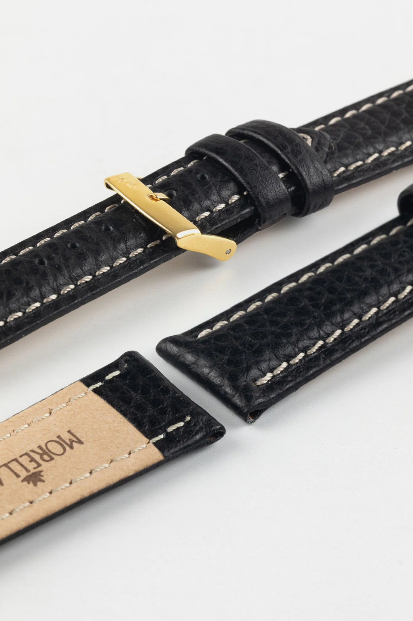 Morellato KUGA Padded Calfskin Leather Watch Strap in BLACK - Image 8