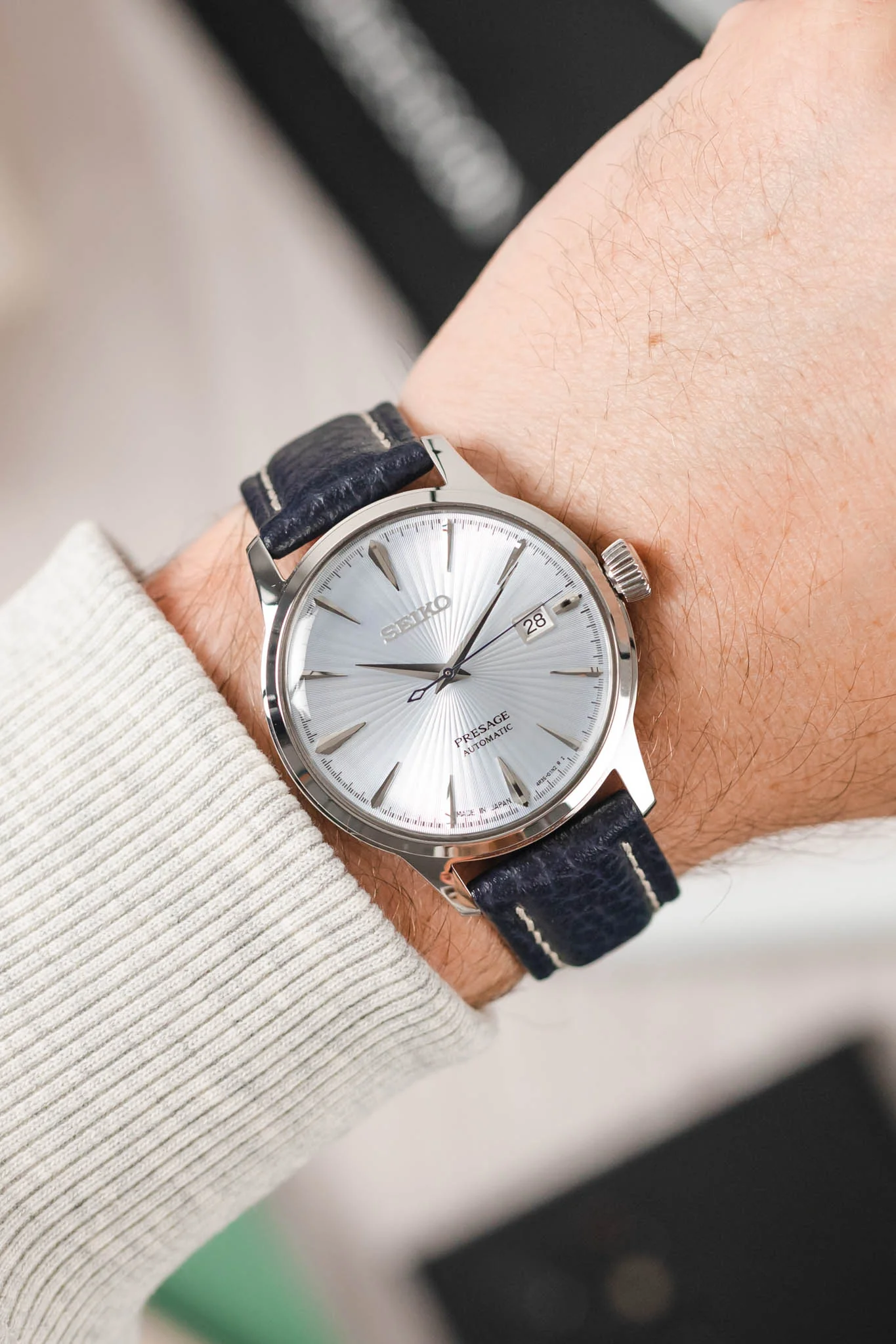 Morellato KUGA Padded Calfskin Leather Watch Strap in BLUE - Image 2