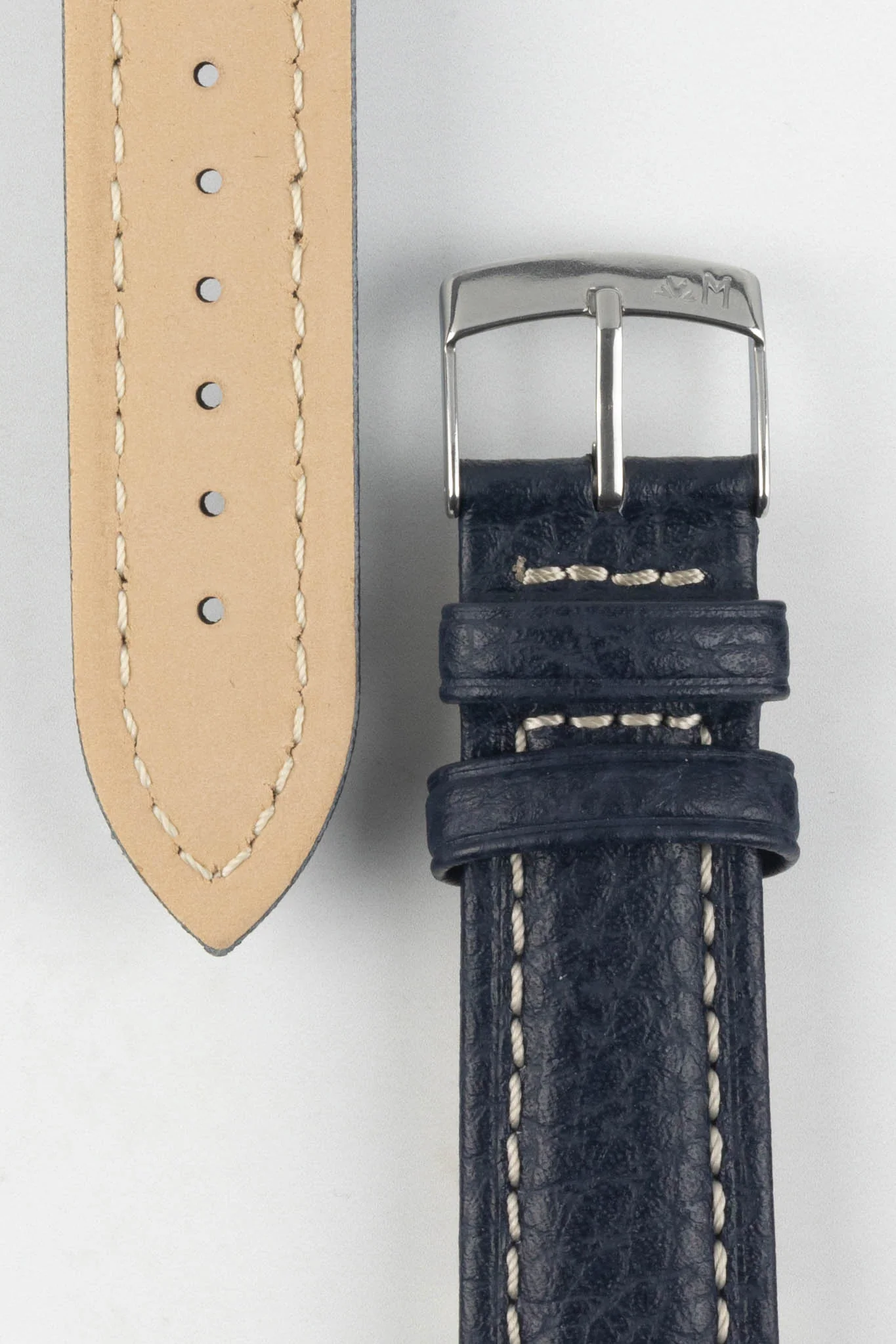 Morellato KUGA Padded Calfskin Leather Watch Strap in BLUE - Image 3