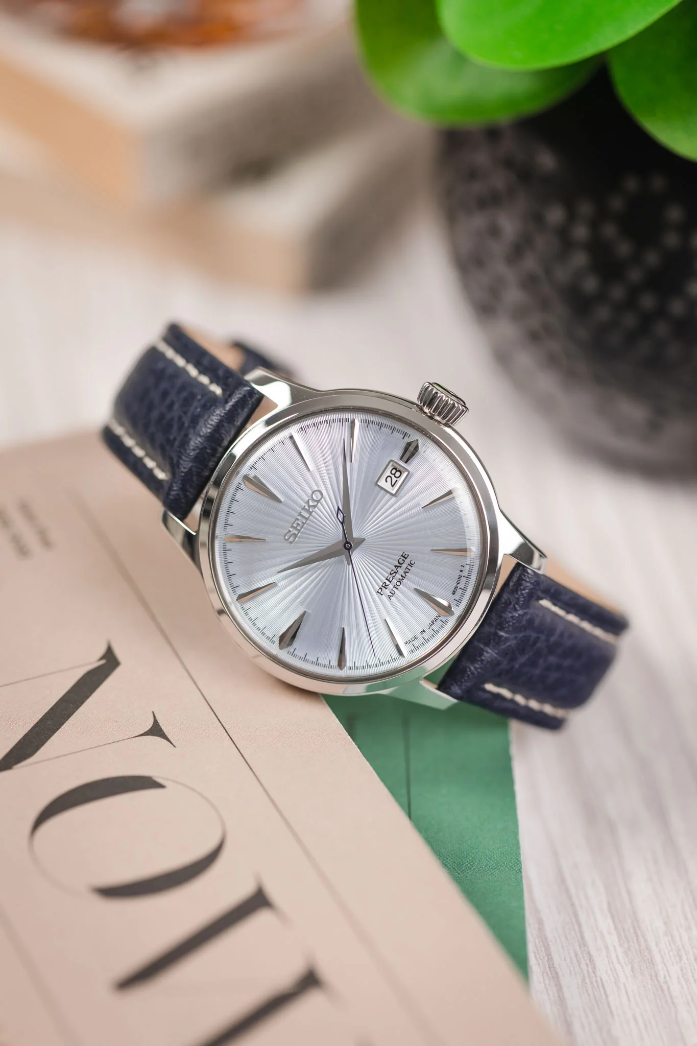 Morellato KUGA Padded Calfskin Leather Watch Strap in BLUE - Image 4