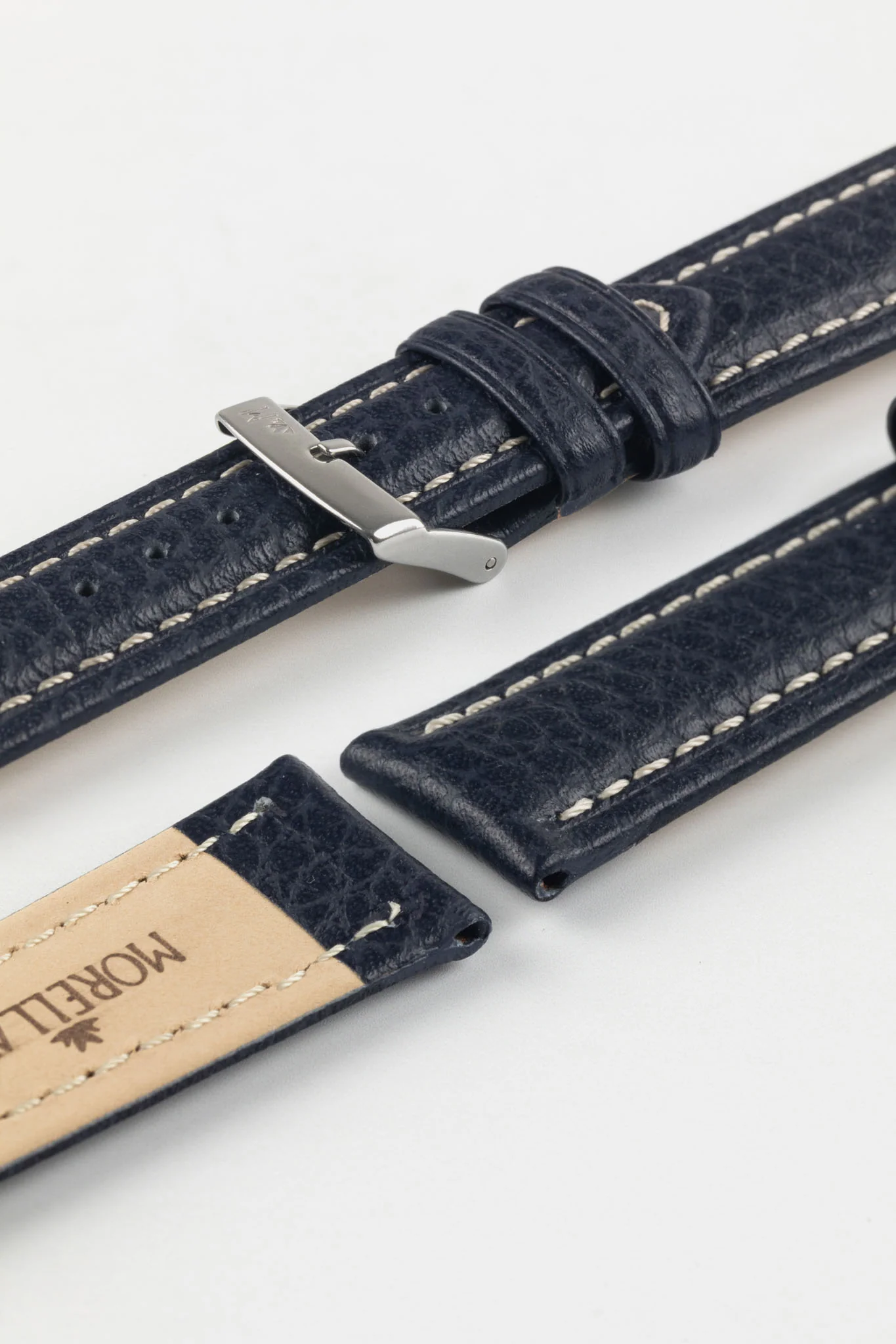 Morellato KUGA Padded Calfskin Leather Watch Strap in BLUE - Image 7