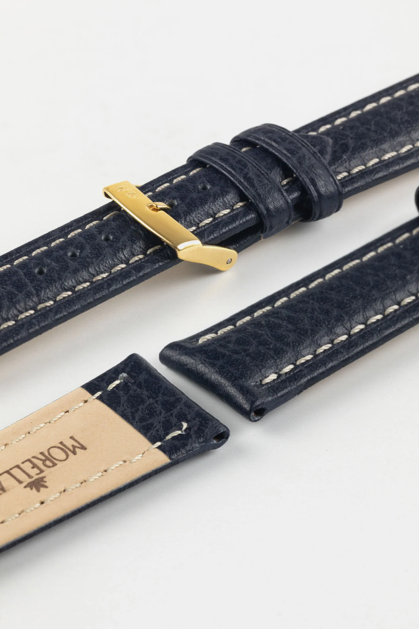 Morellato KUGA Padded Calfskin Leather Watch Strap in BLUE - Image 8