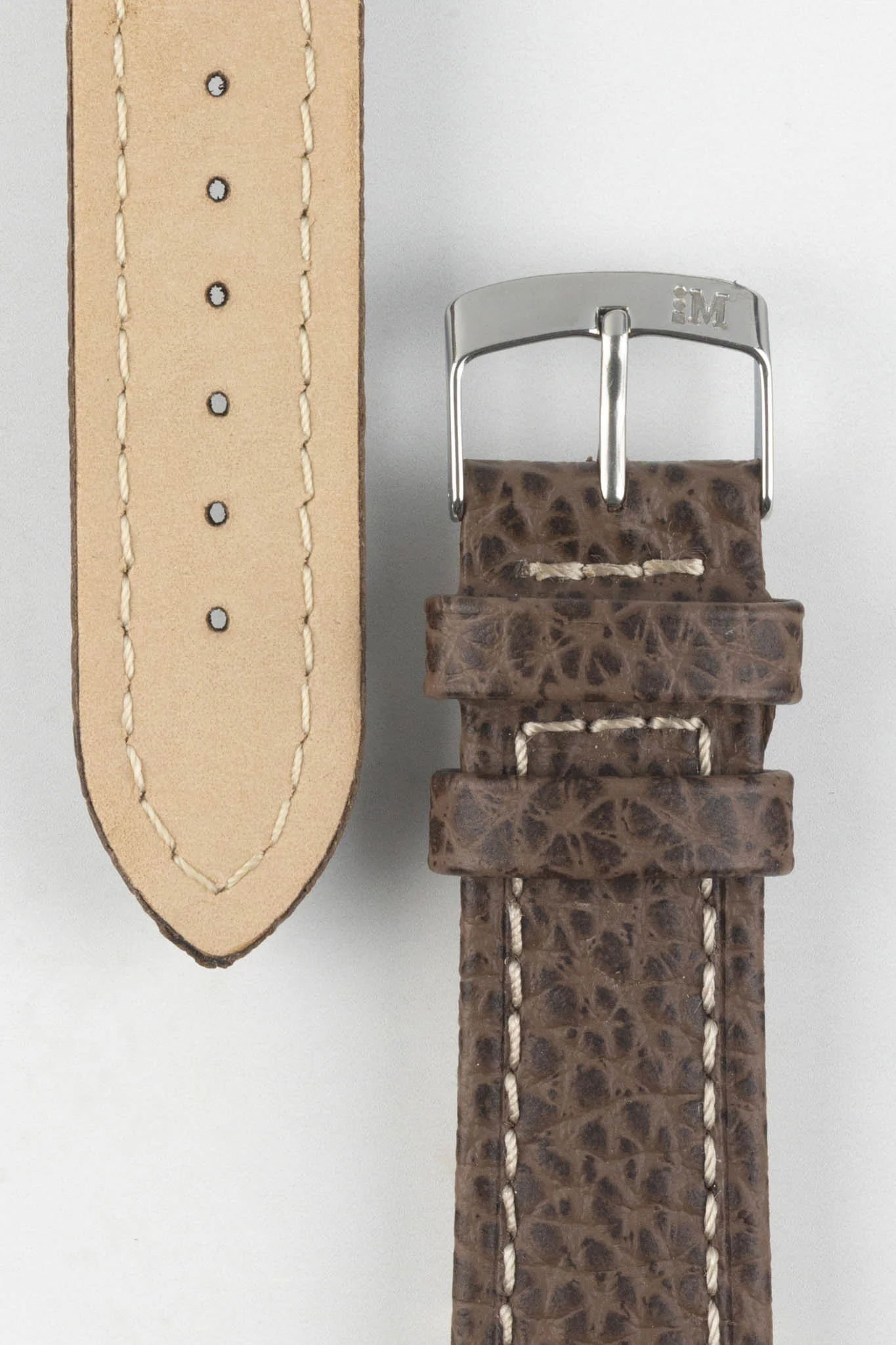 Morellato KUGA Padded Calfskin Leather Watch Strap in BROWN - Image 3