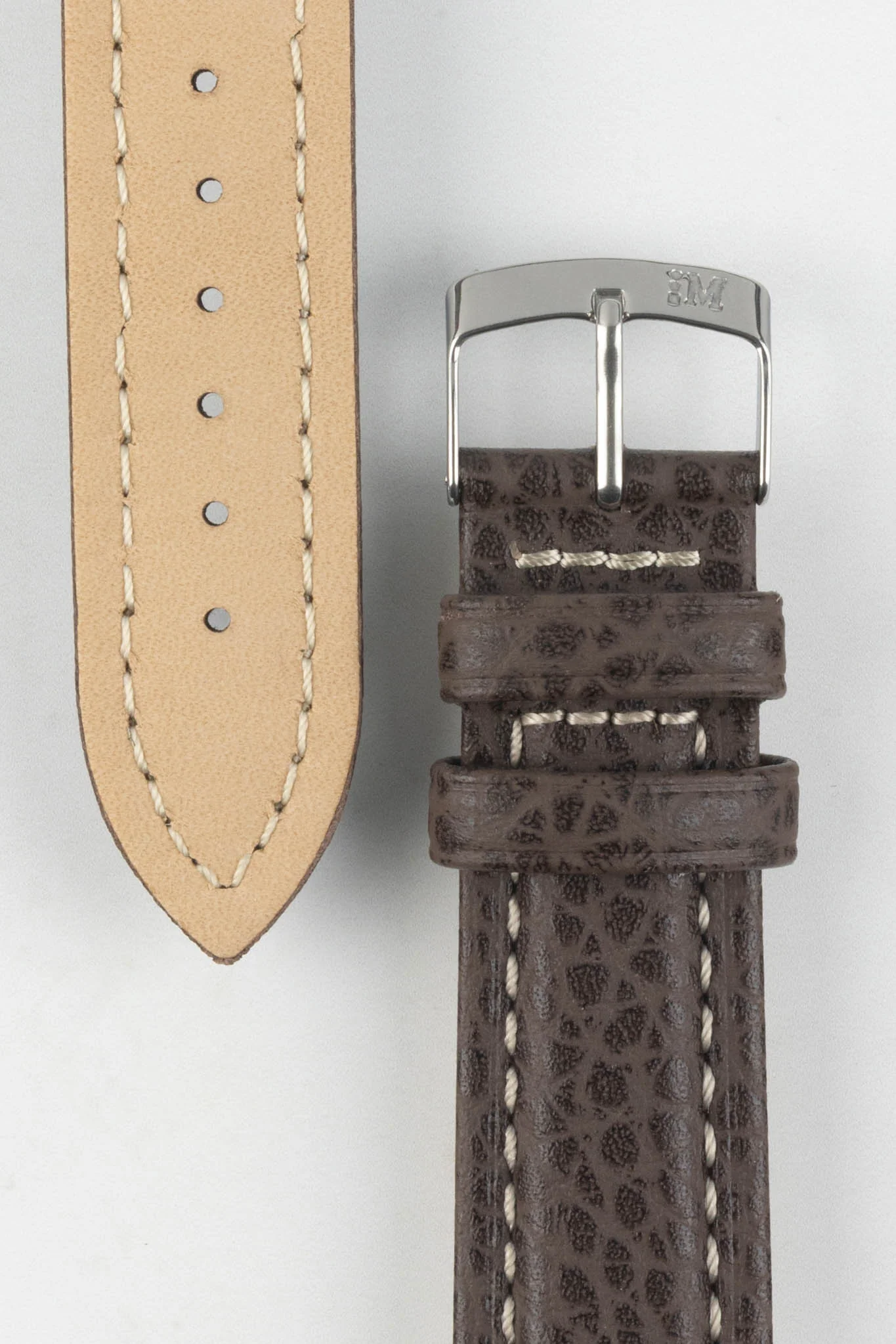 Morellato KUGA Padded Calfskin Leather Watch Strap in DARK BROWN - Image 3