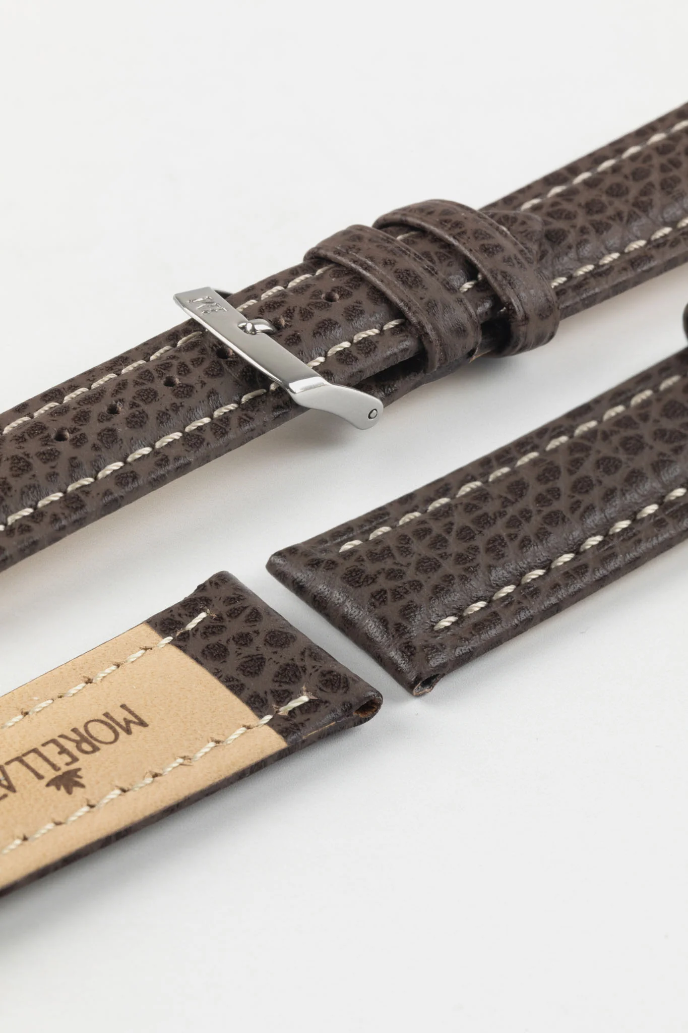 Morellato KUGA Padded Calfskin Leather Watch Strap in DARK BROWN - Image 7