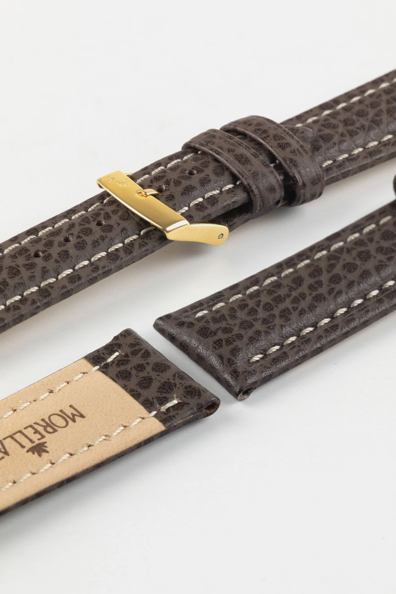 Morellato KUGA Padded Calfskin Leather Watch Strap in DARK BROWN - Image 8