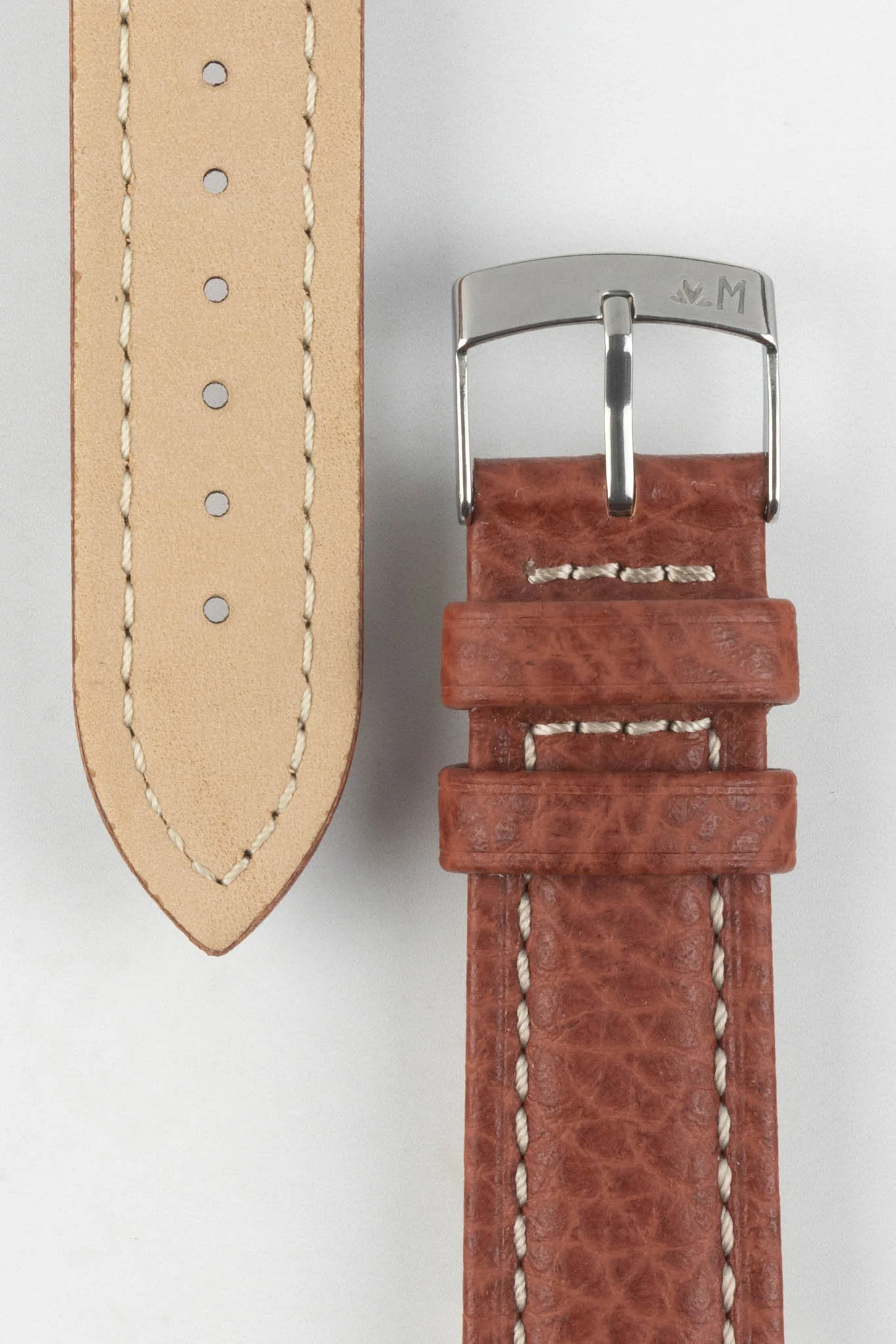 Morellato KUGA Padded Calfskin Leather Watch Strap in GOLD BROWN - Image 3