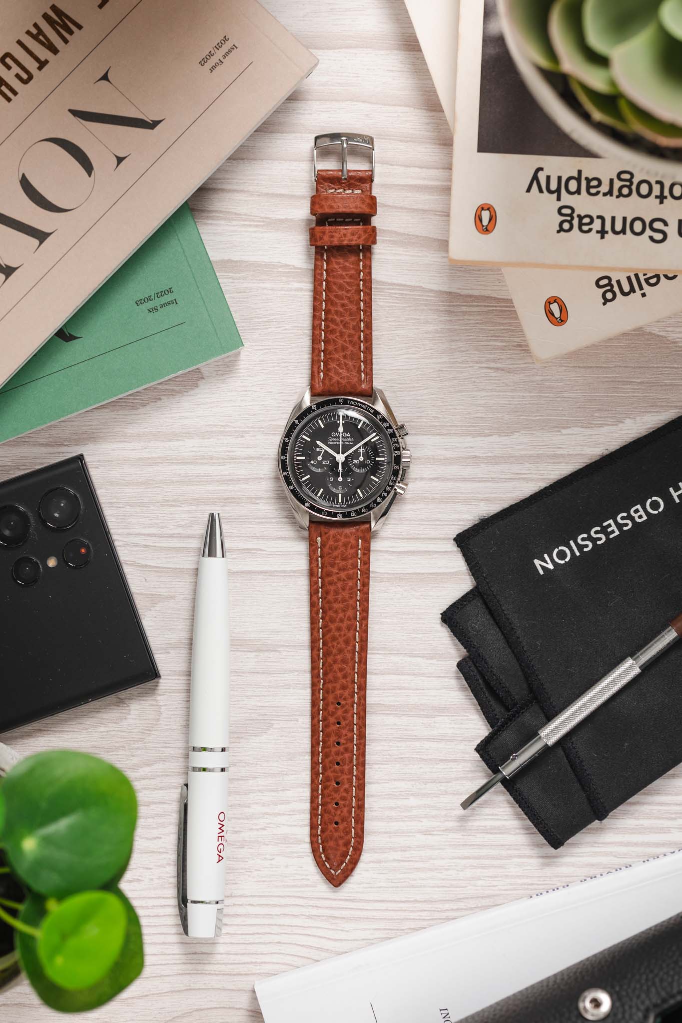 Morellato KUGA Padded Calfskin Leather Watch Strap in GOLD BROWN - Image 6