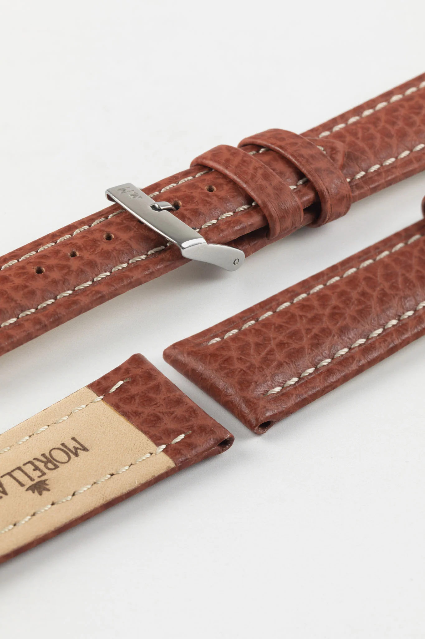 Morellato KUGA Padded Calfskin Leather Watch Strap in GOLD BROWN - Image 7