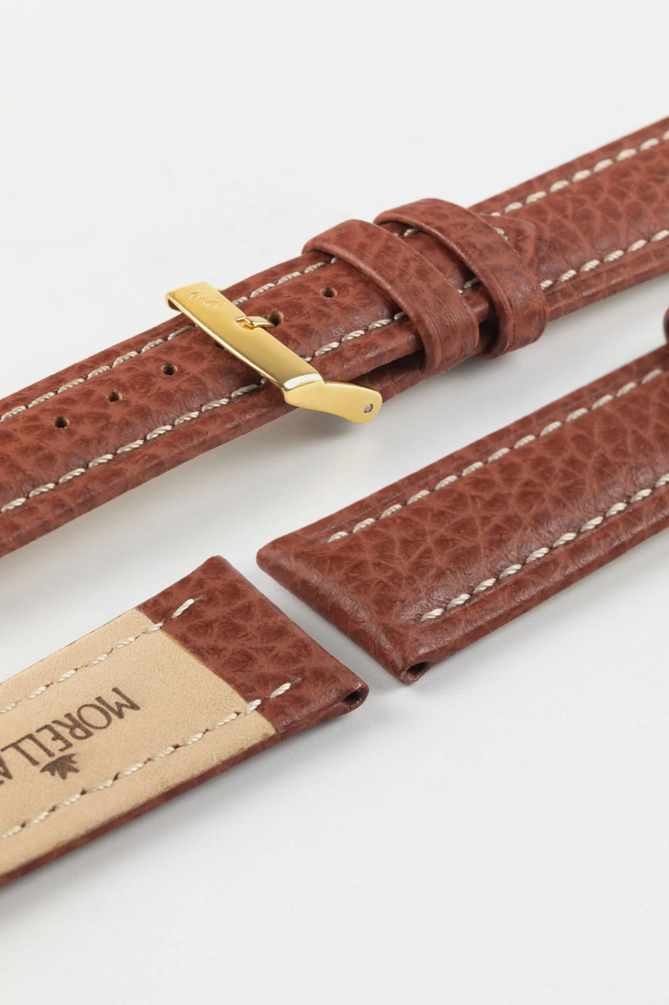 Morellato KUGA Padded Calfskin Leather Watch Strap in GOLD BROWN - Image 8