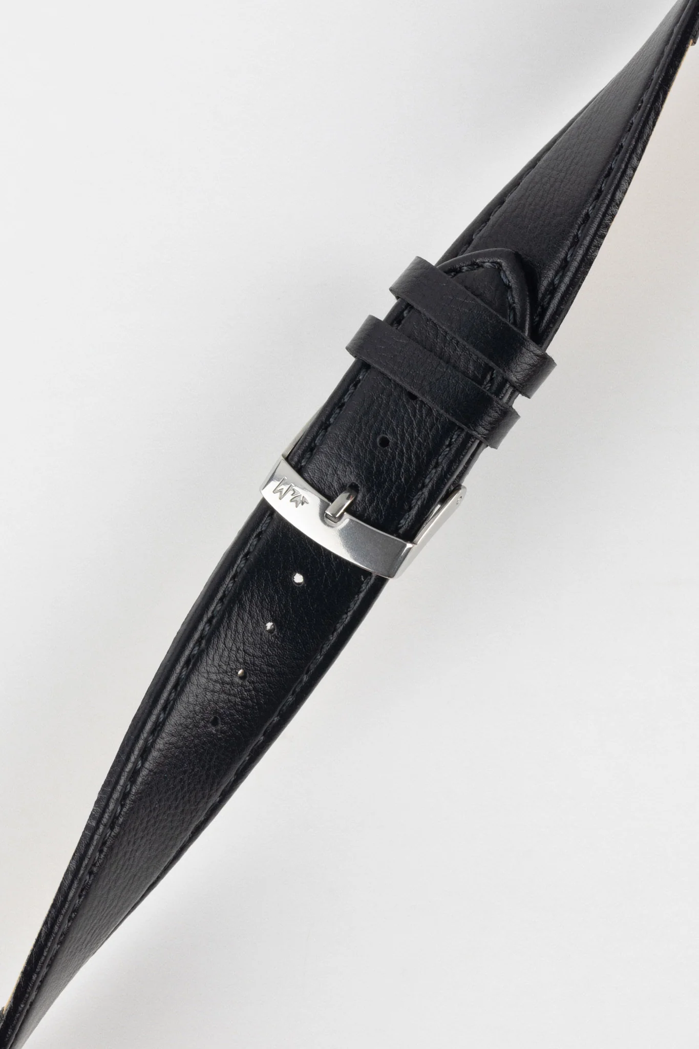 Morellato LAURO Goatskin-Grain Vegan Leather Watch Strap in BLACK - Image 5