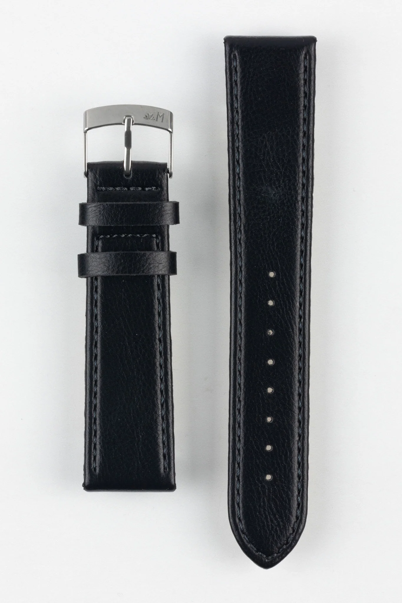 Morellato LAURO Goatskin-Grain Vegan Leather Watch Strap in BLACK - Image 9