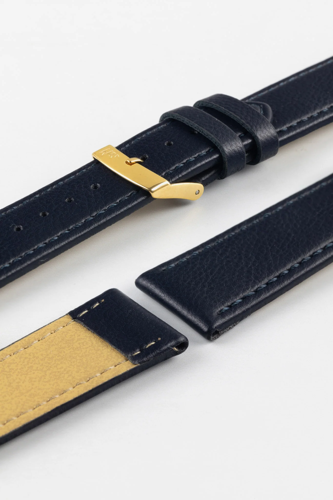 Morellato LAURO Goatskin-Grain Vegan Leather Watch Strap in BLUE - Image 7