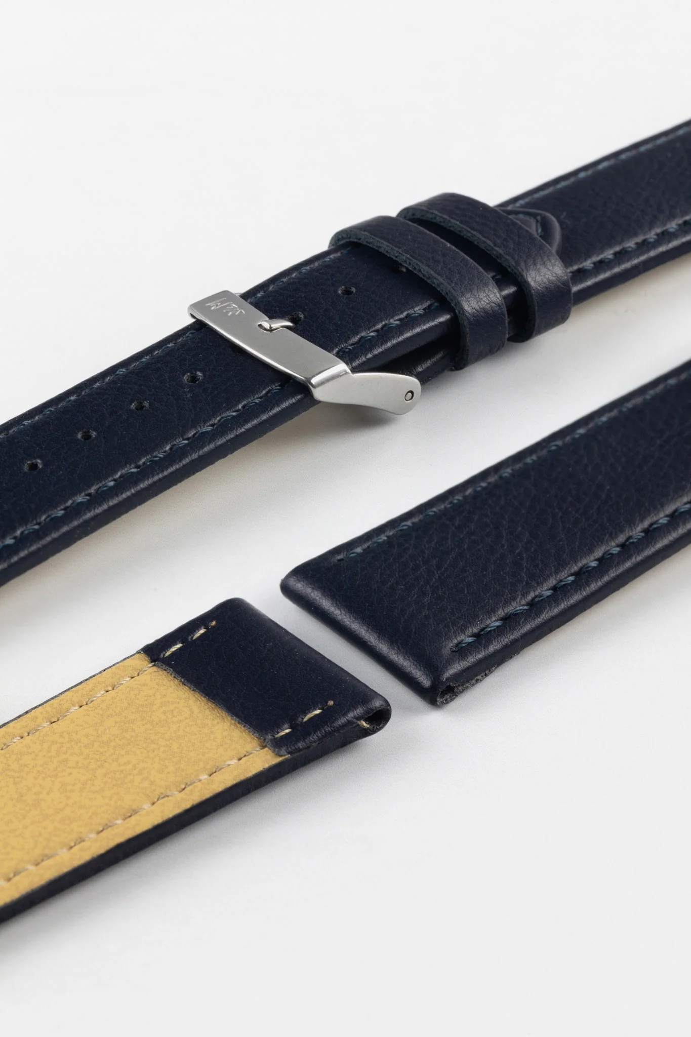 Morellato LAURO Goatskin-Grain Vegan Leather Watch Strap in BLUE - Image 8