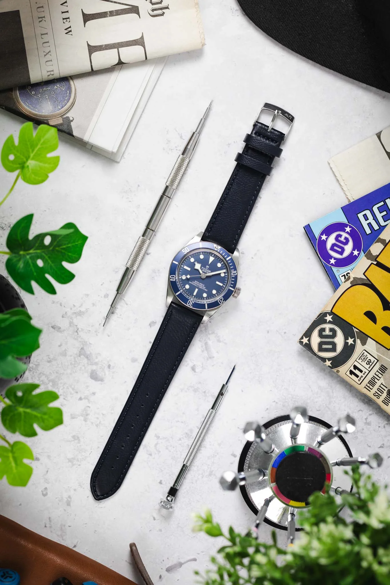 Morellato LAURO Goatskin-Grain Vegan Leather Watch Strap in BLUE - Image 9
