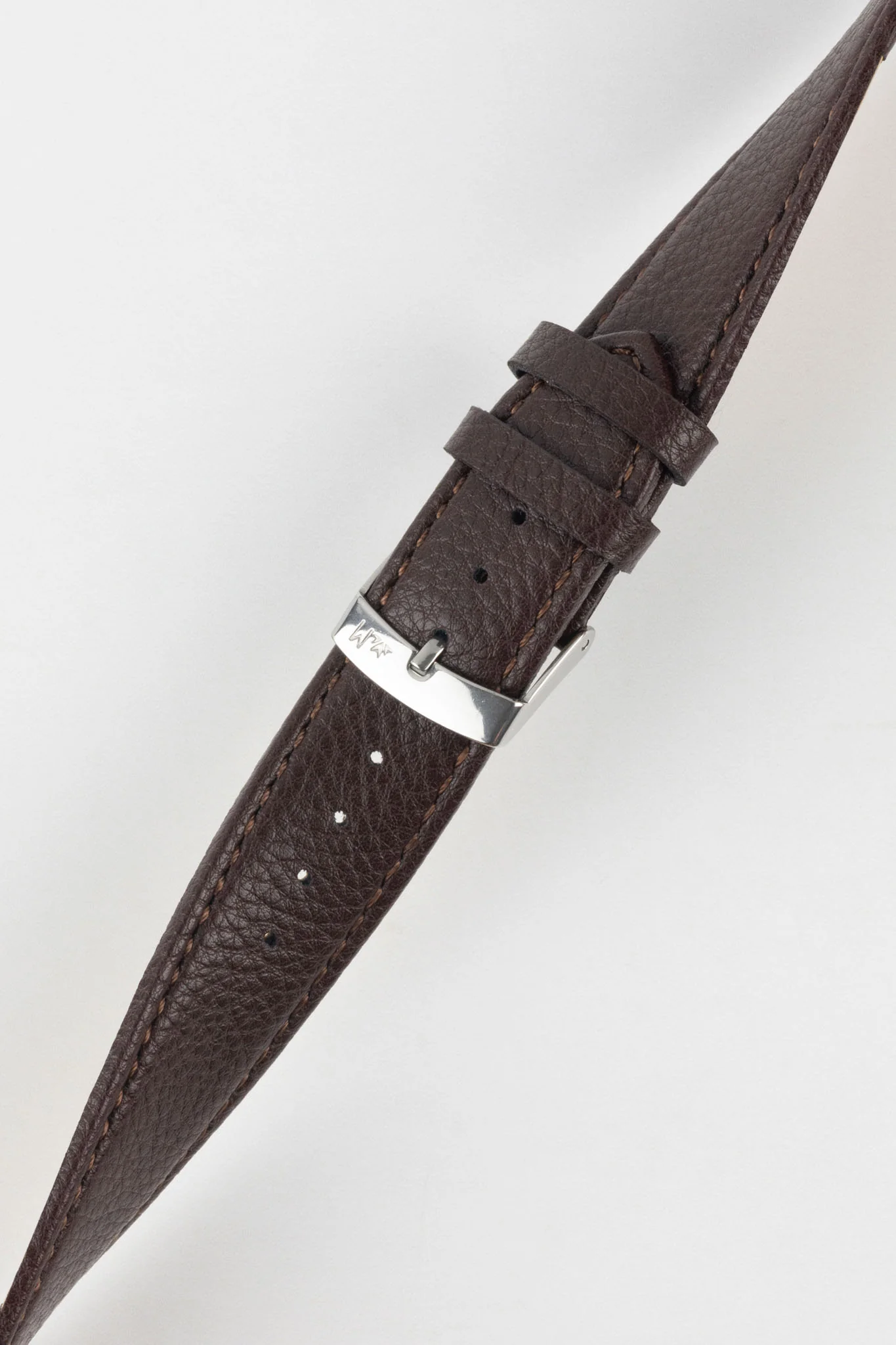 Morellato LAURO Goatskin-Grain Vegan Leather Watch Strap in BROWN - Image 5