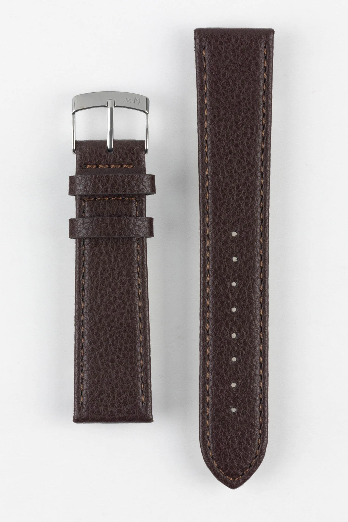 Morellato LAURO Goatskin-Grain Vegan Leather Watch Strap in BROWN - Image 9