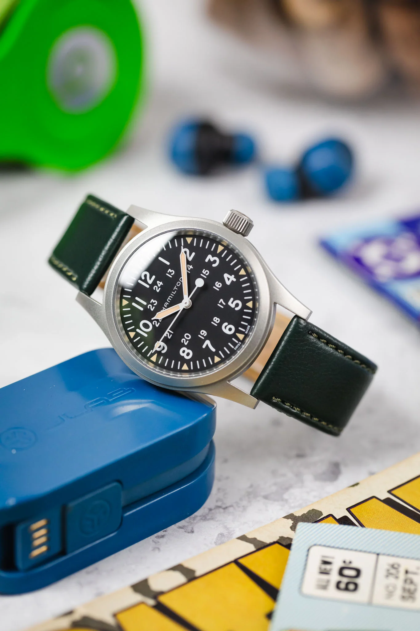 Morellato LAURO Goatskin-Grain Vegan Leather Watch Strap in DARK GREEN - Image 4