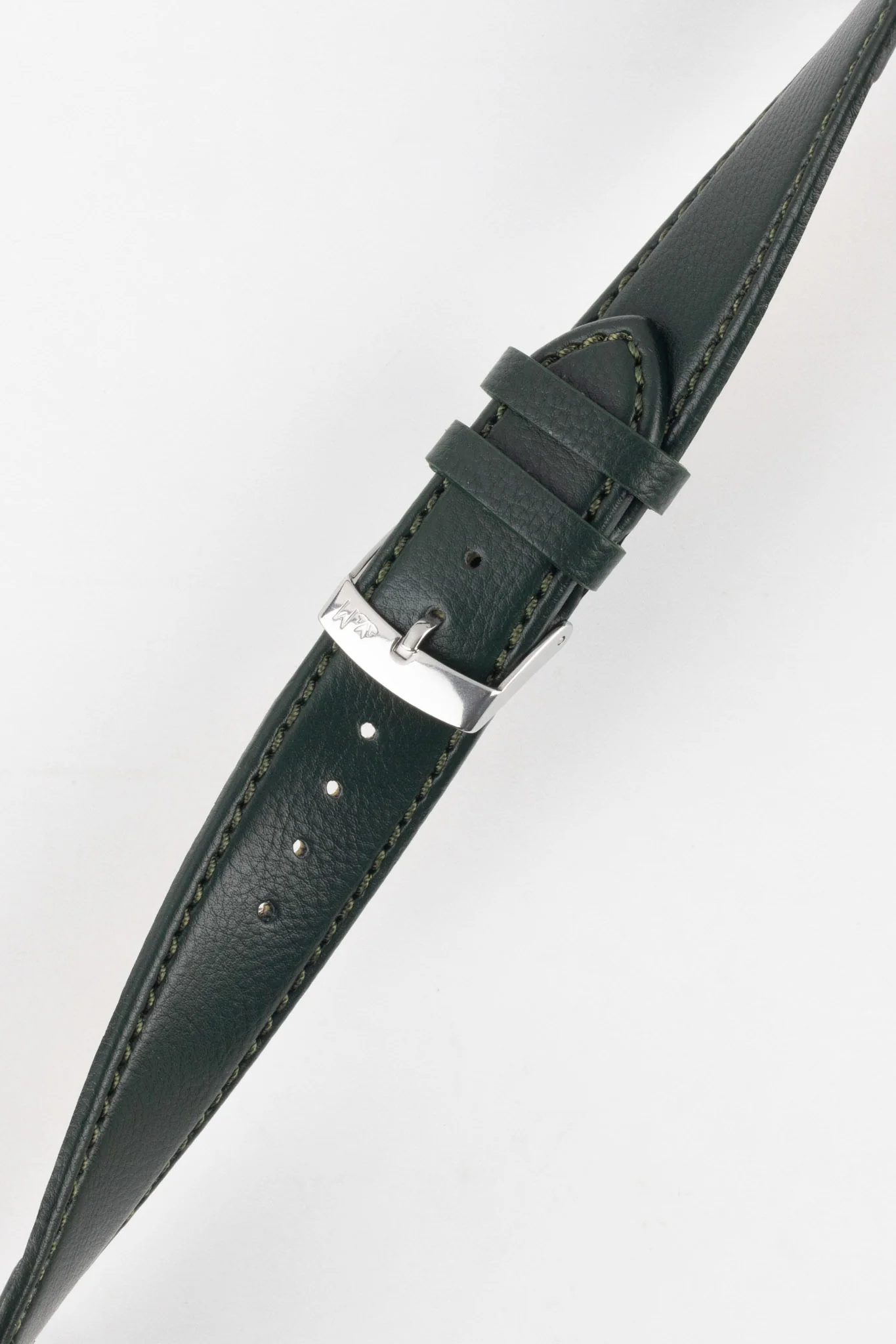 Morellato LAURO Goatskin-Grain Vegan Leather Watch Strap in DARK GREEN - Image 5