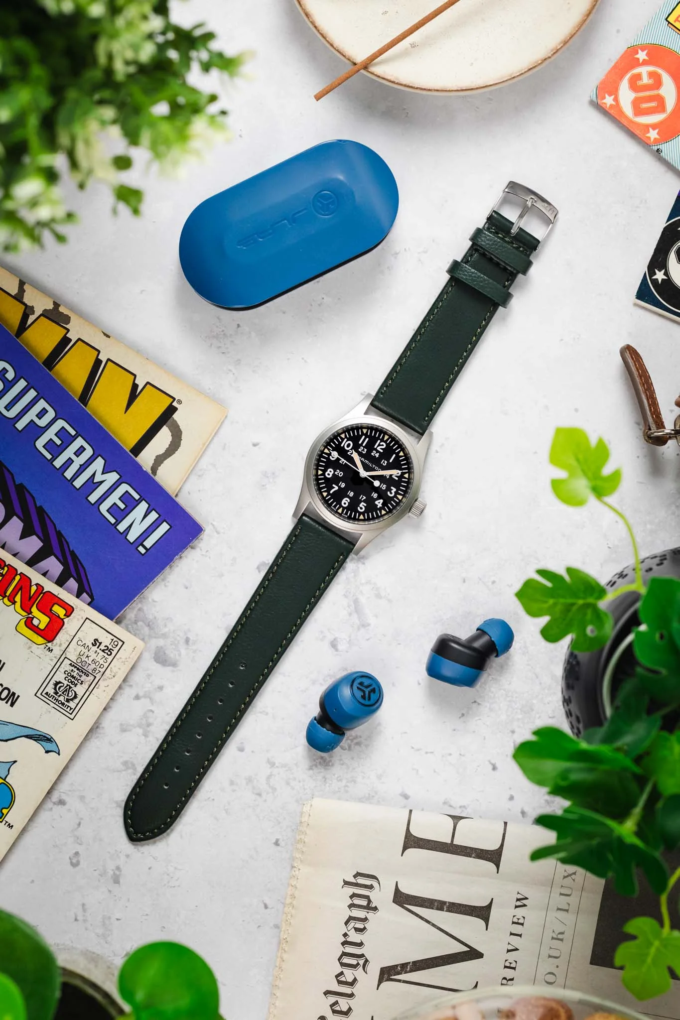 Morellato LAURO Goatskin-Grain Vegan Leather Watch Strap in DARK GREEN - Image 9